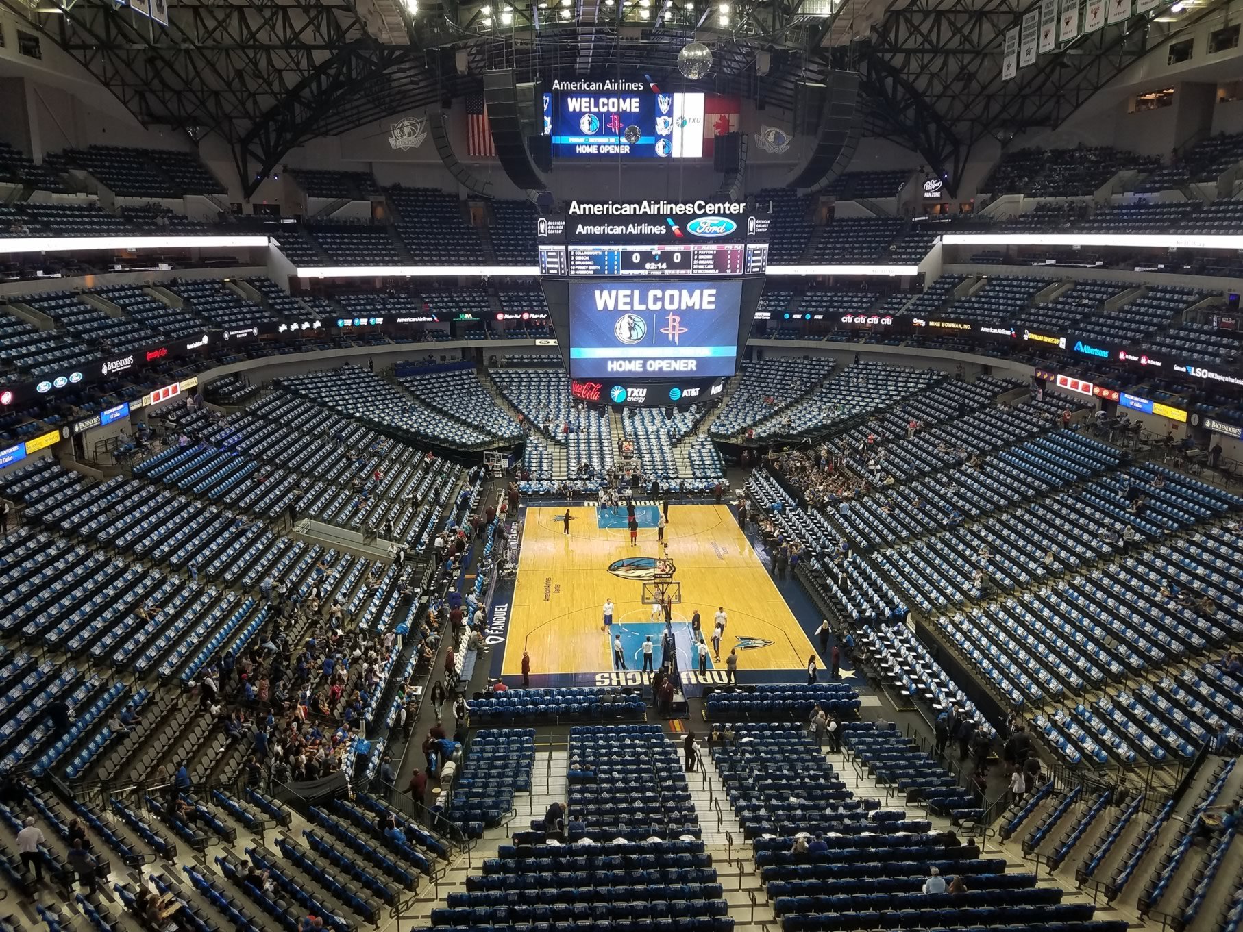 section 318, row a seat view  for basketball - american airlines center
