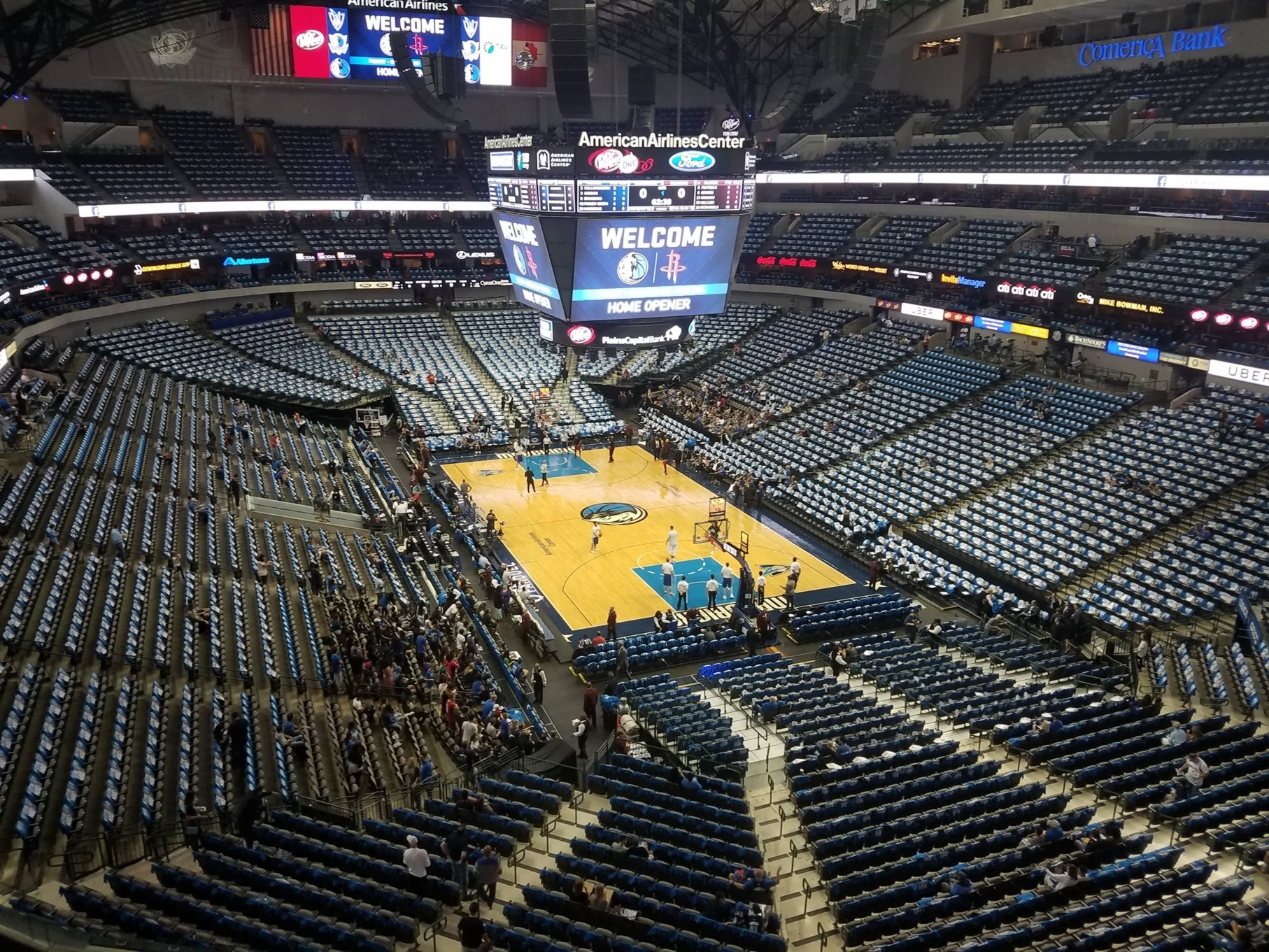 section 320, row a seat view  for basketball - american airlines center