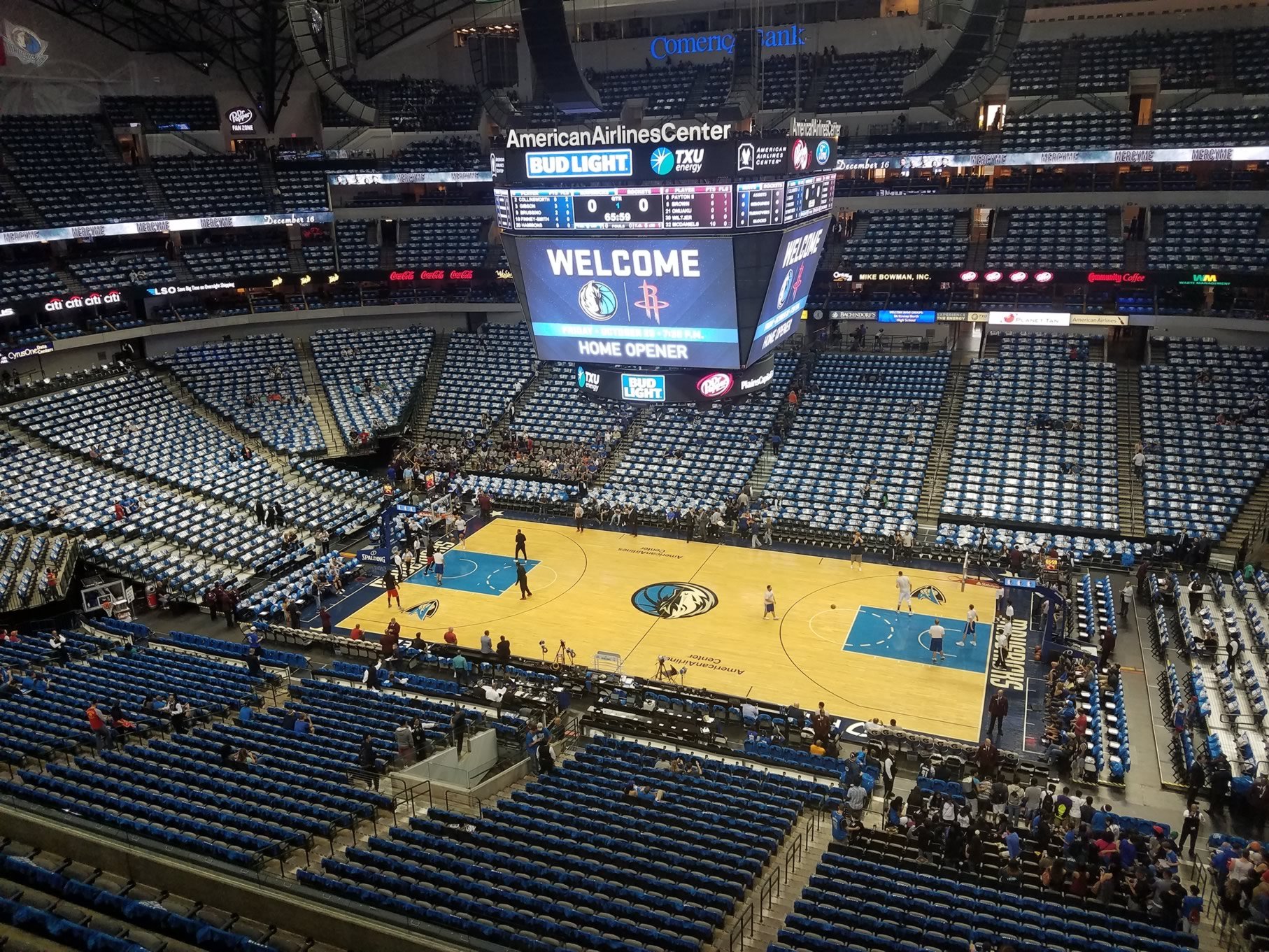 section 325, row a seat view  for basketball - american airlines center