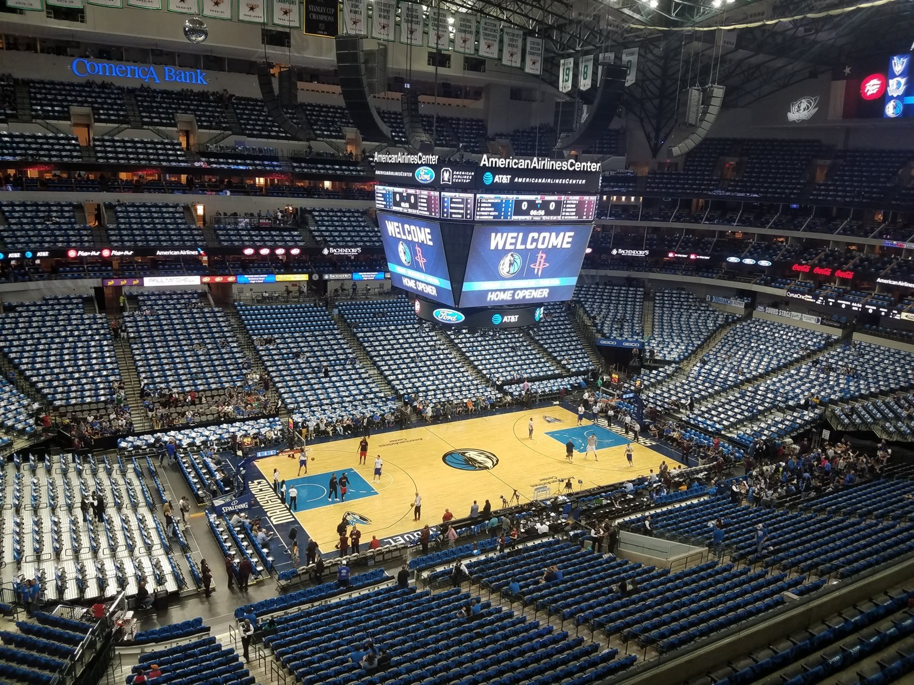 section 329, row a seat view  for basketball - american airlines center