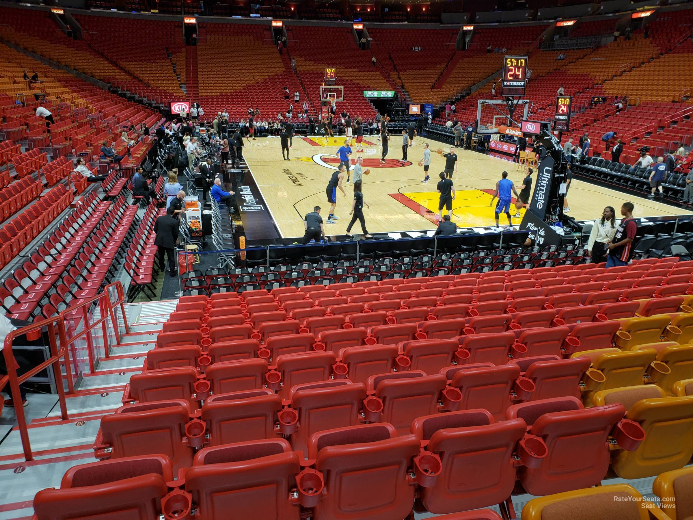 section 101, row 15 seat view  for basketball - miami-dade arena