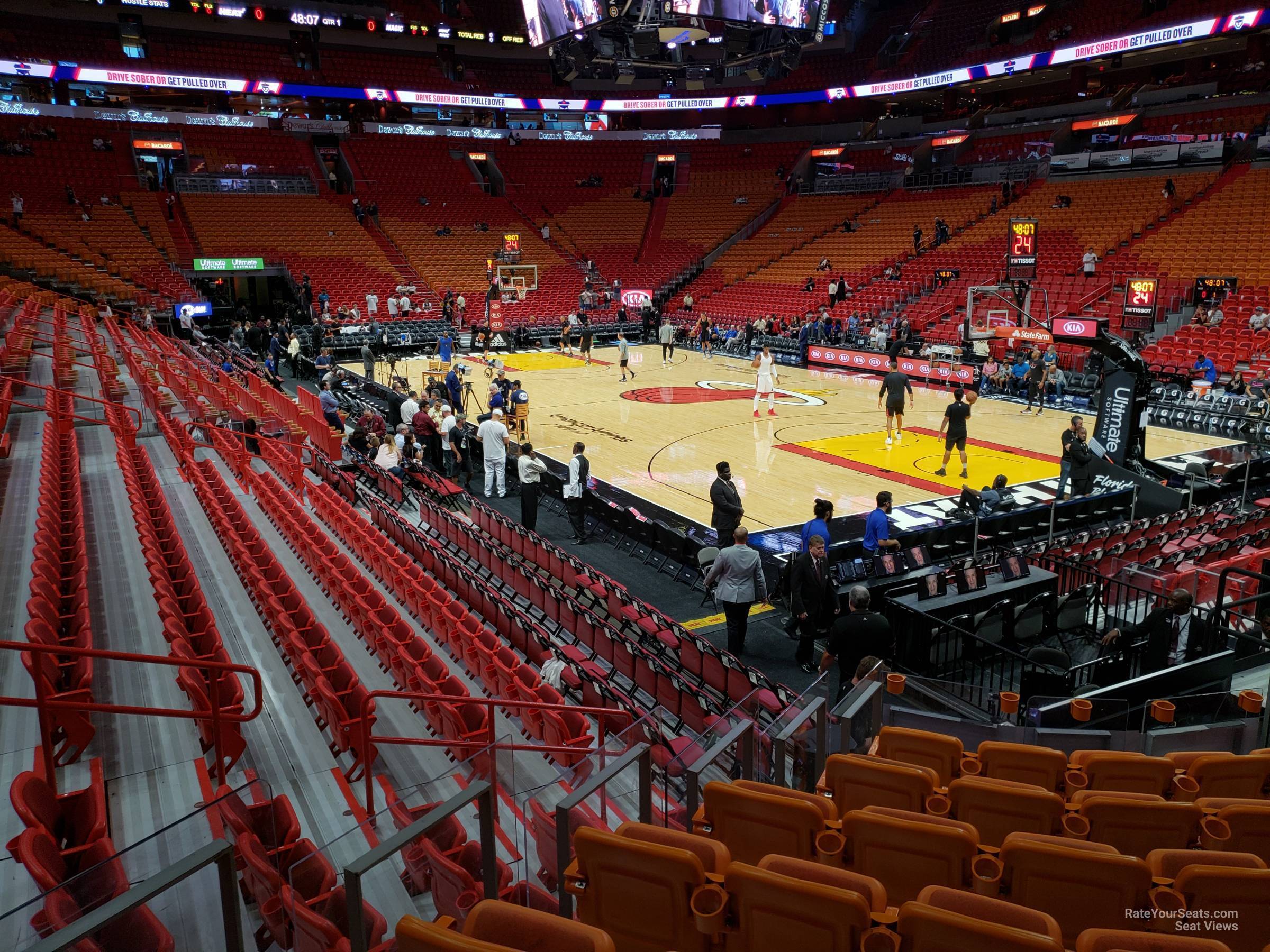 section 103, row 15 seat view  for basketball - miami-dade arena