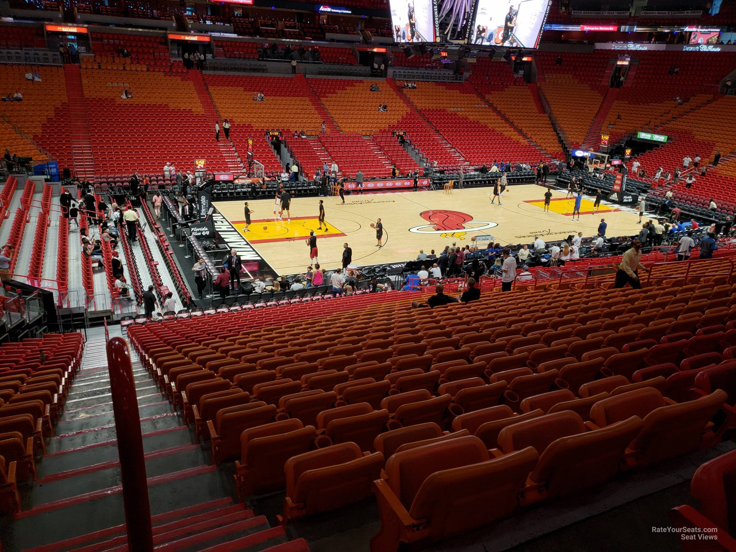 section 108, row 22 seat view  for basketball - miami-dade arena