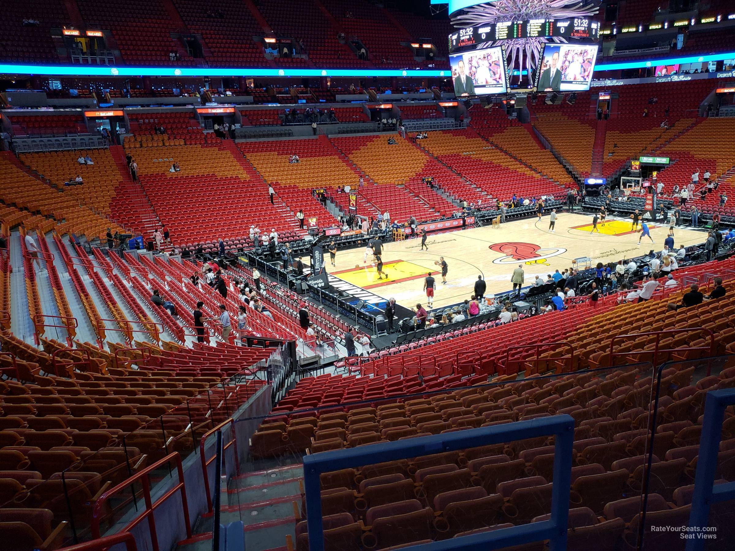 section 109, row 23 seat view  for basketball - miami-dade arena