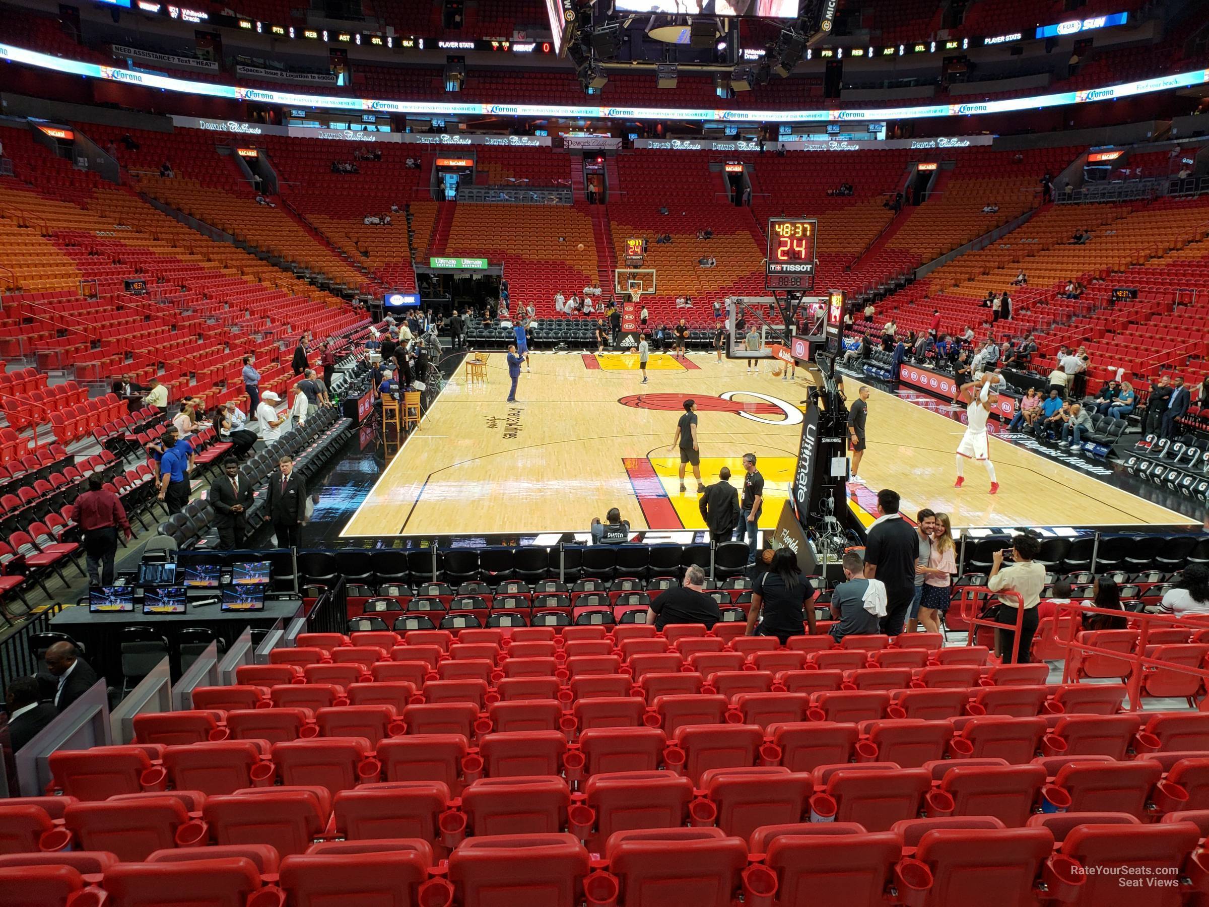 section 113, row 15 seat view  for basketball - miami-dade arena