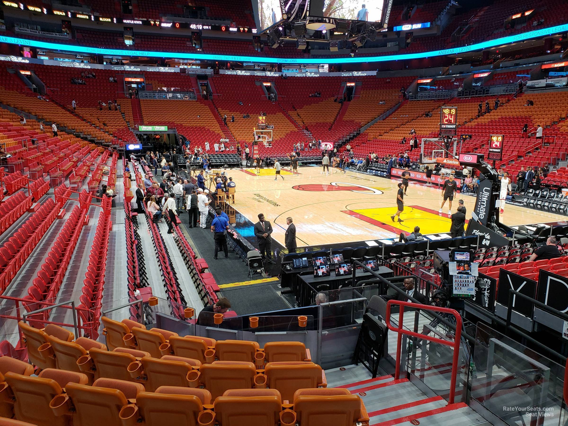 section 114, row 15 seat view  for basketball - miami-dade arena