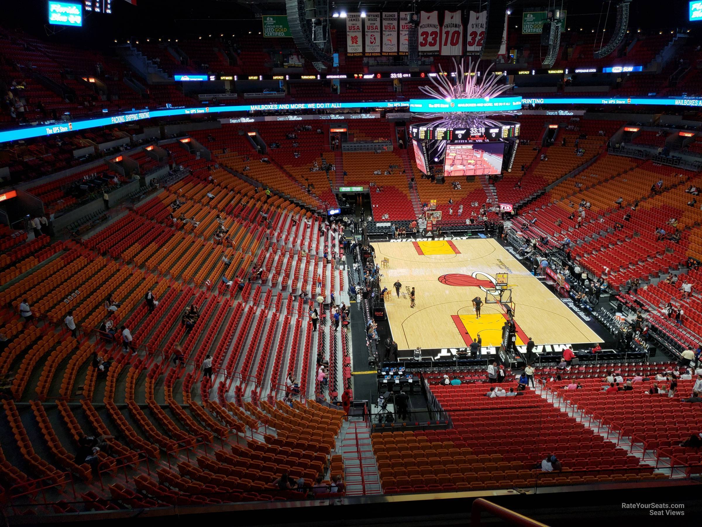 section 318, row 3 seat view  for basketball - miami-dade arena