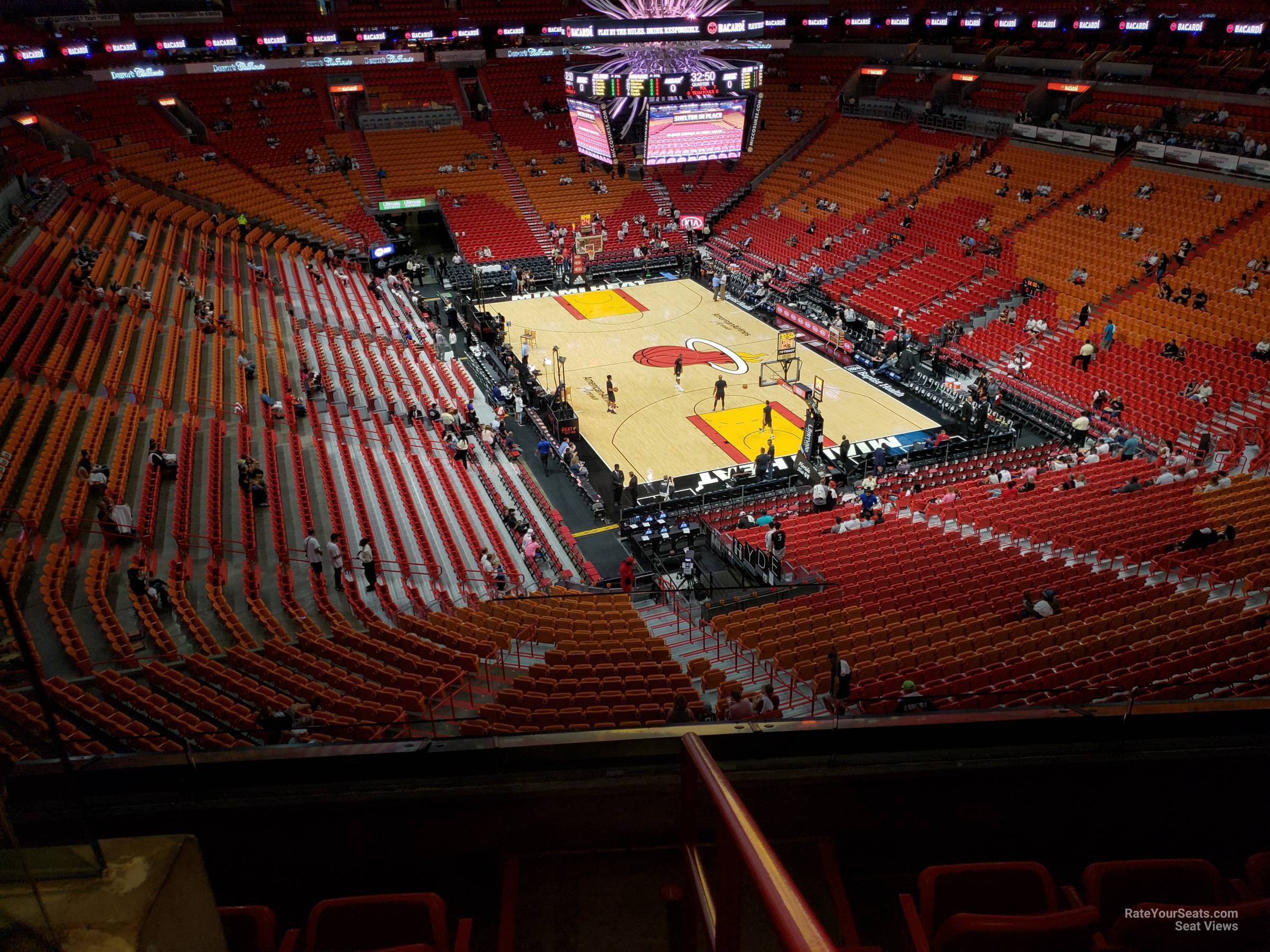 section 319, row 3 seat view  for basketball - miami-dade arena