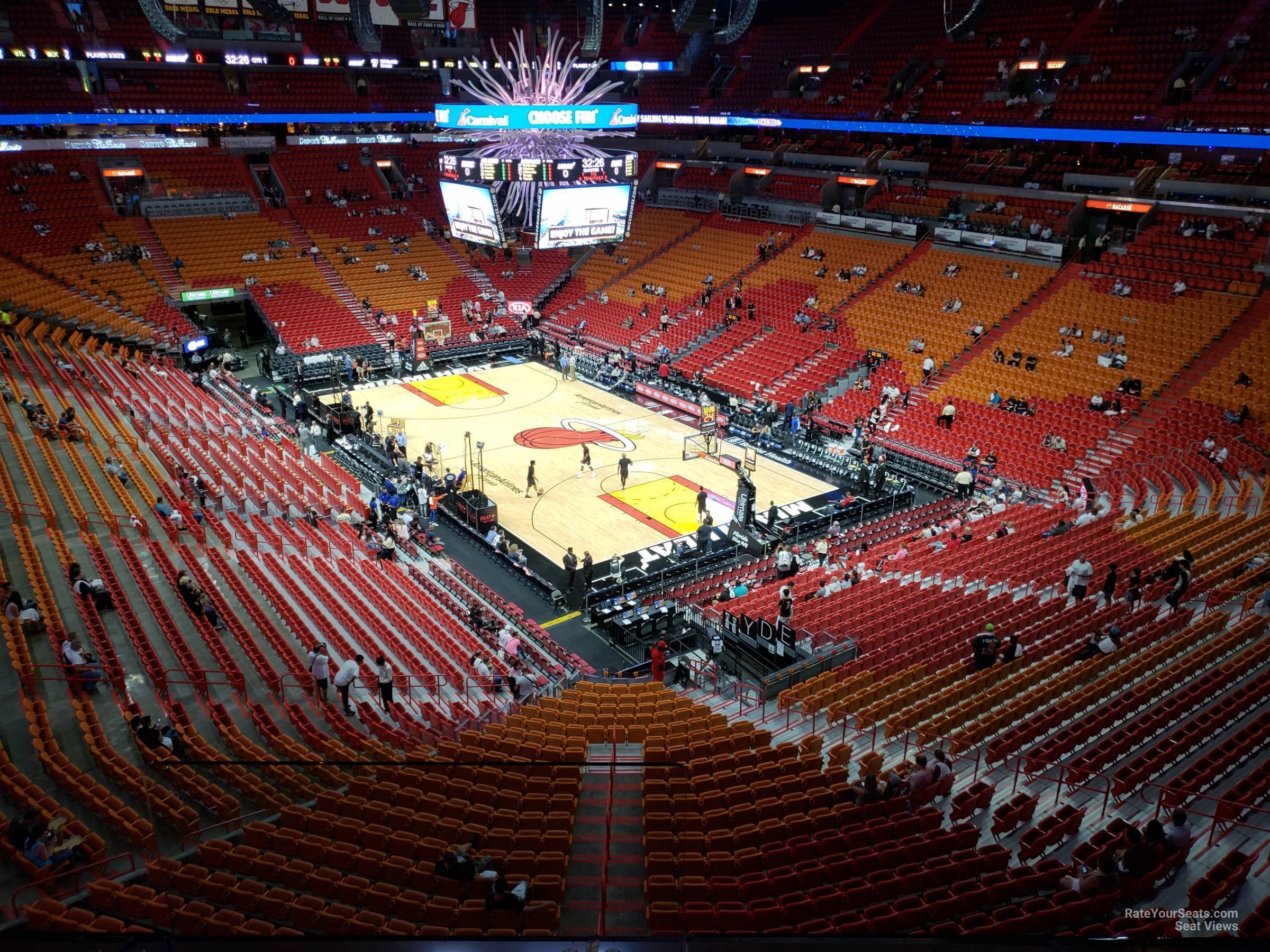section 320, row 3 seat view  for basketball - miami-dade arena
