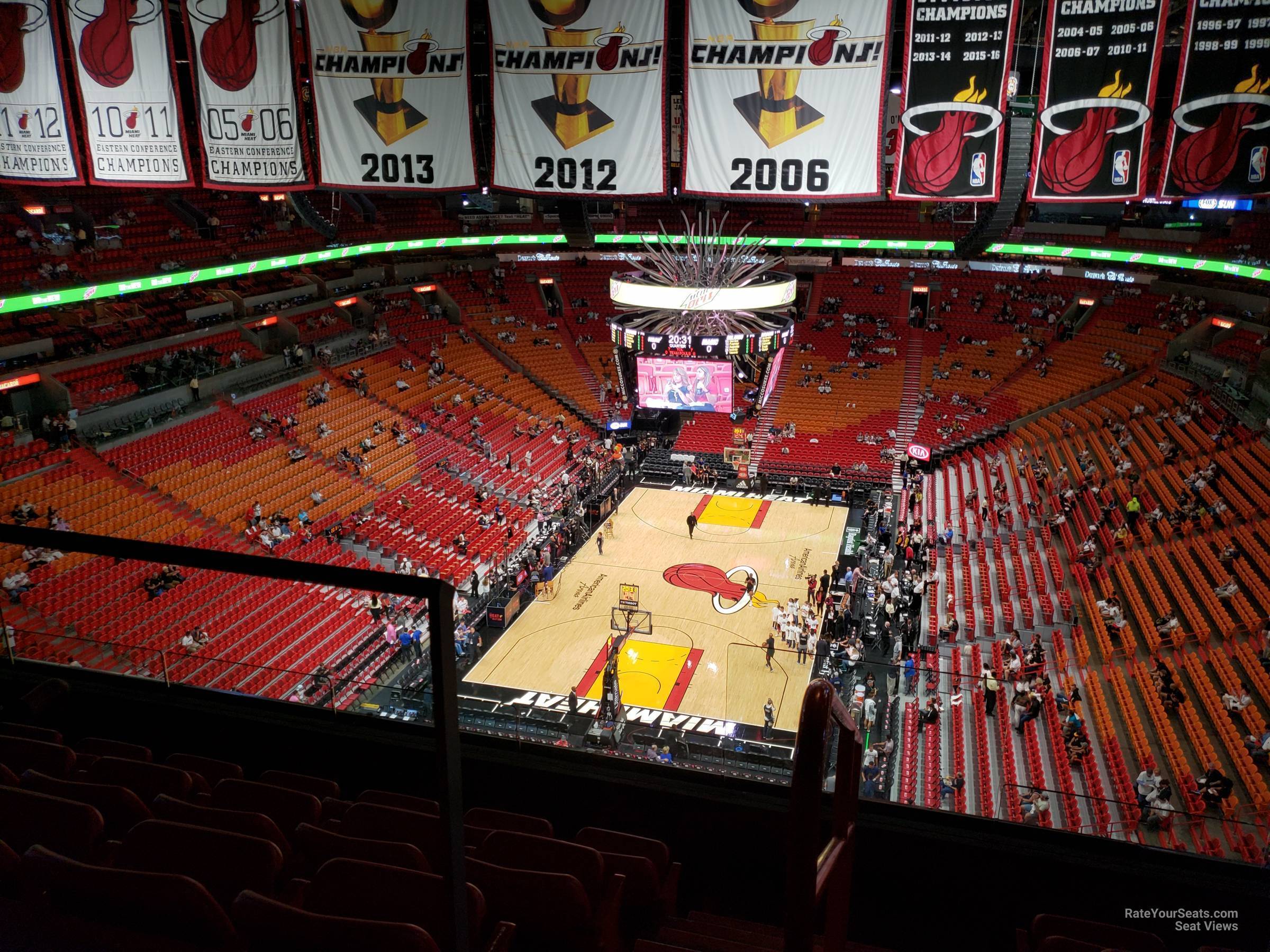 section 414, row 6 seat view  for basketball - miami-dade arena