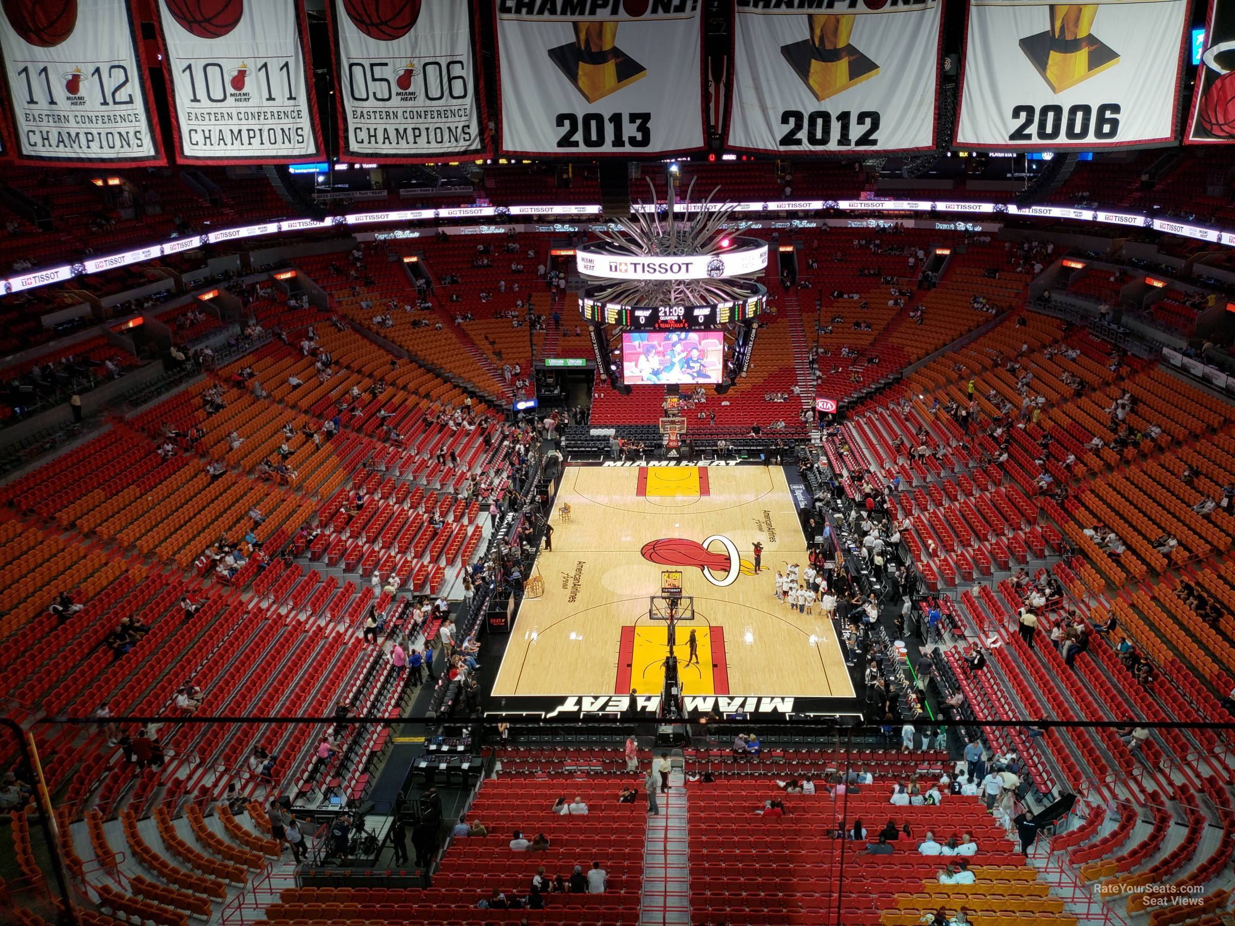 section 415, row 6 seat view  for basketball - miami-dade arena