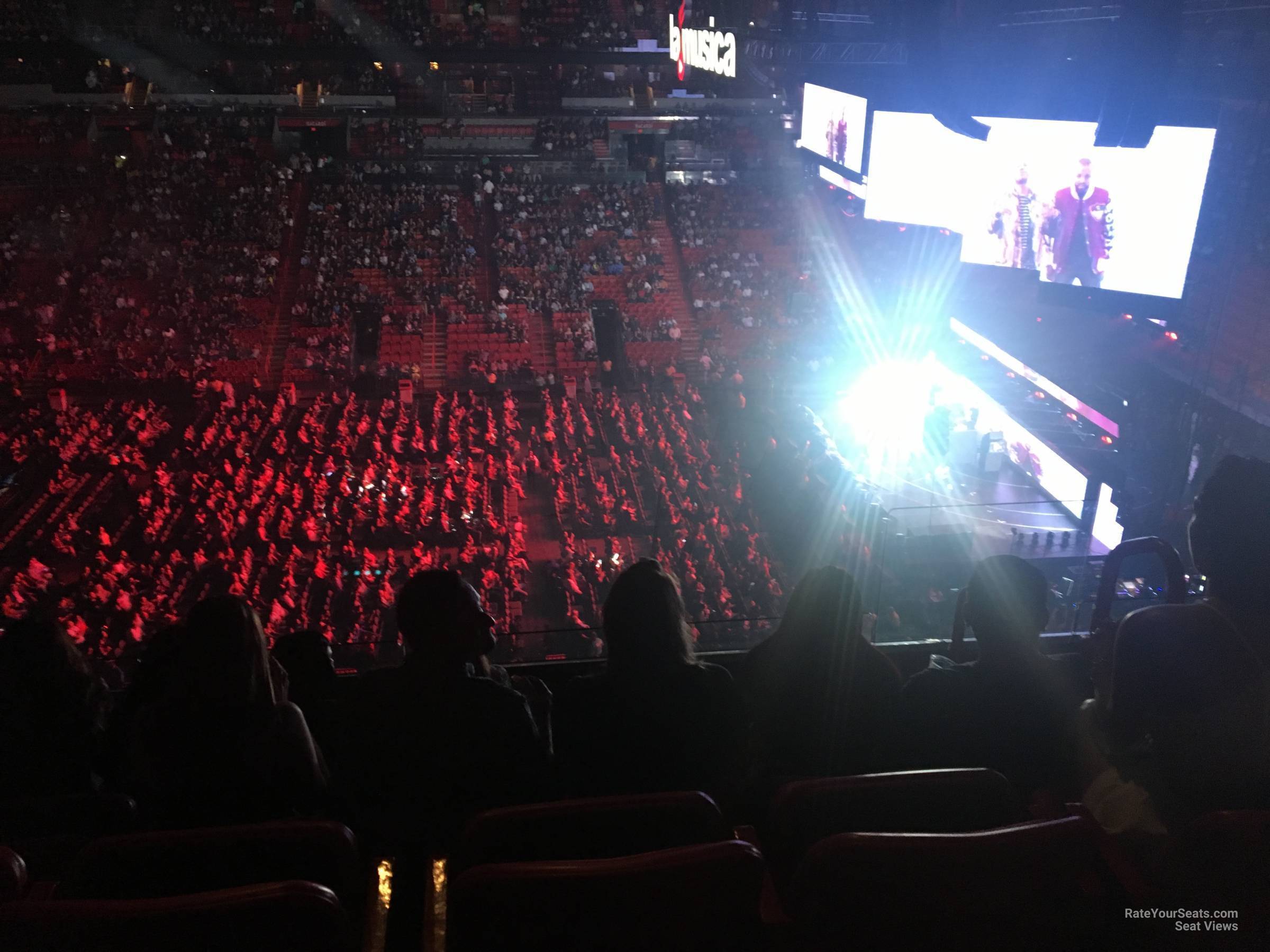 section 308, row 3 seat view  for concert - miami-dade arena