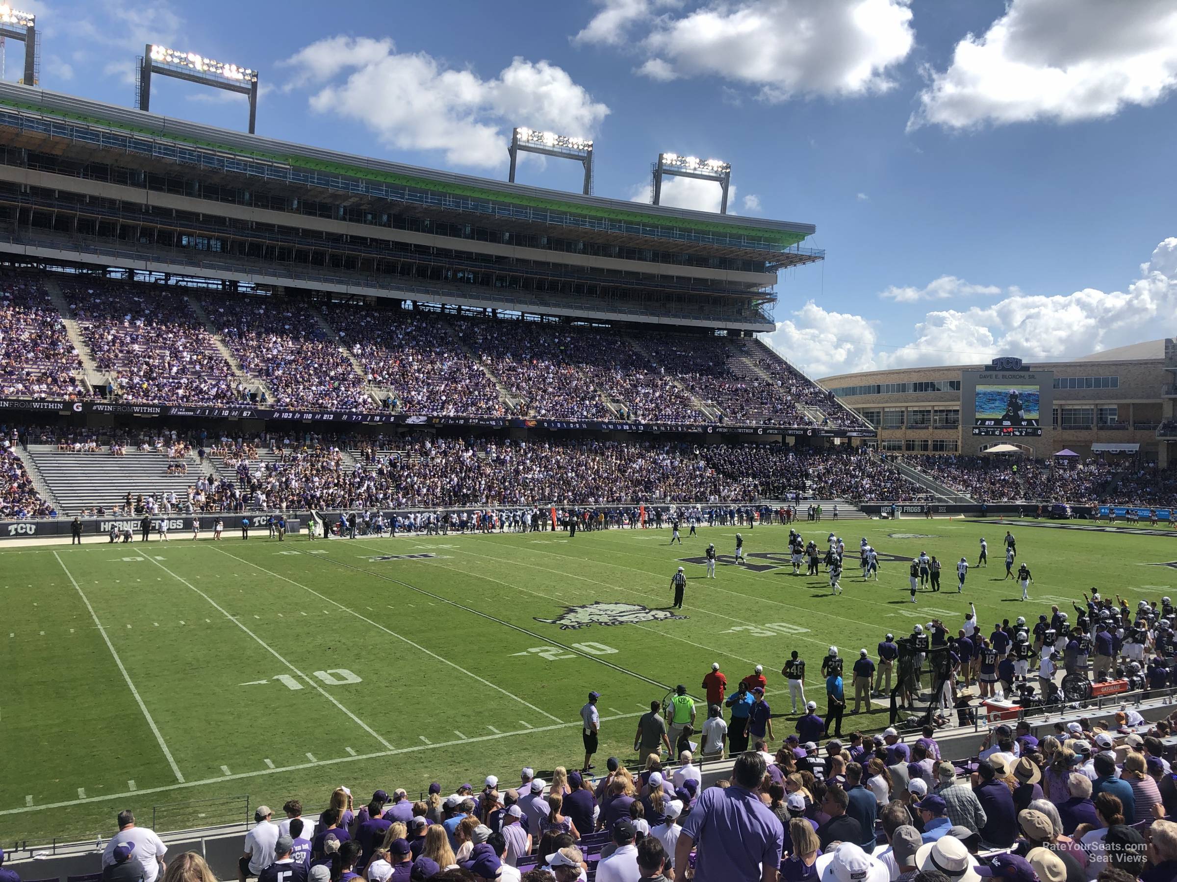 section 108, row u seat view  - amon carter stadium