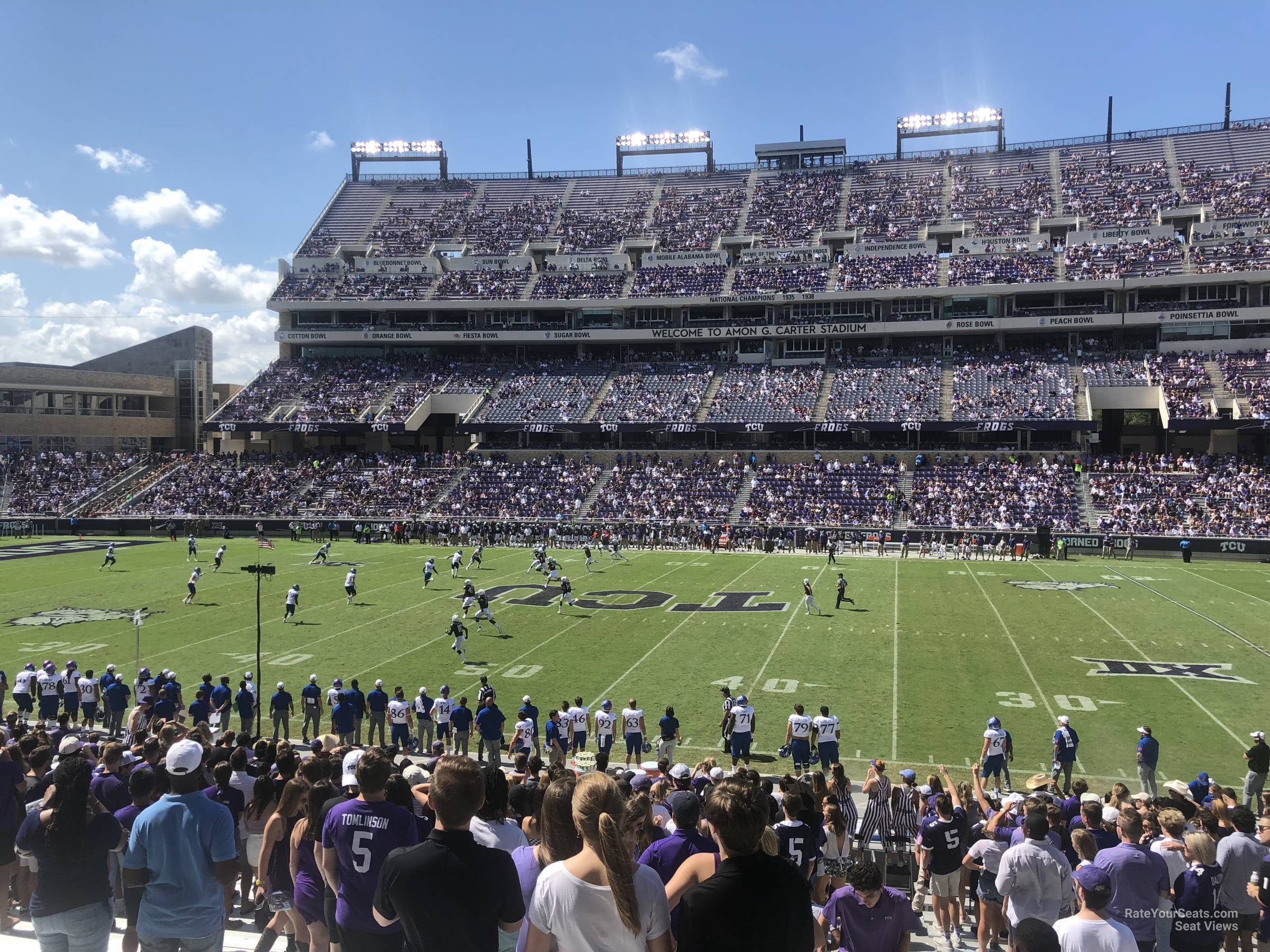 section 124, row x seat view  - amon carter stadium