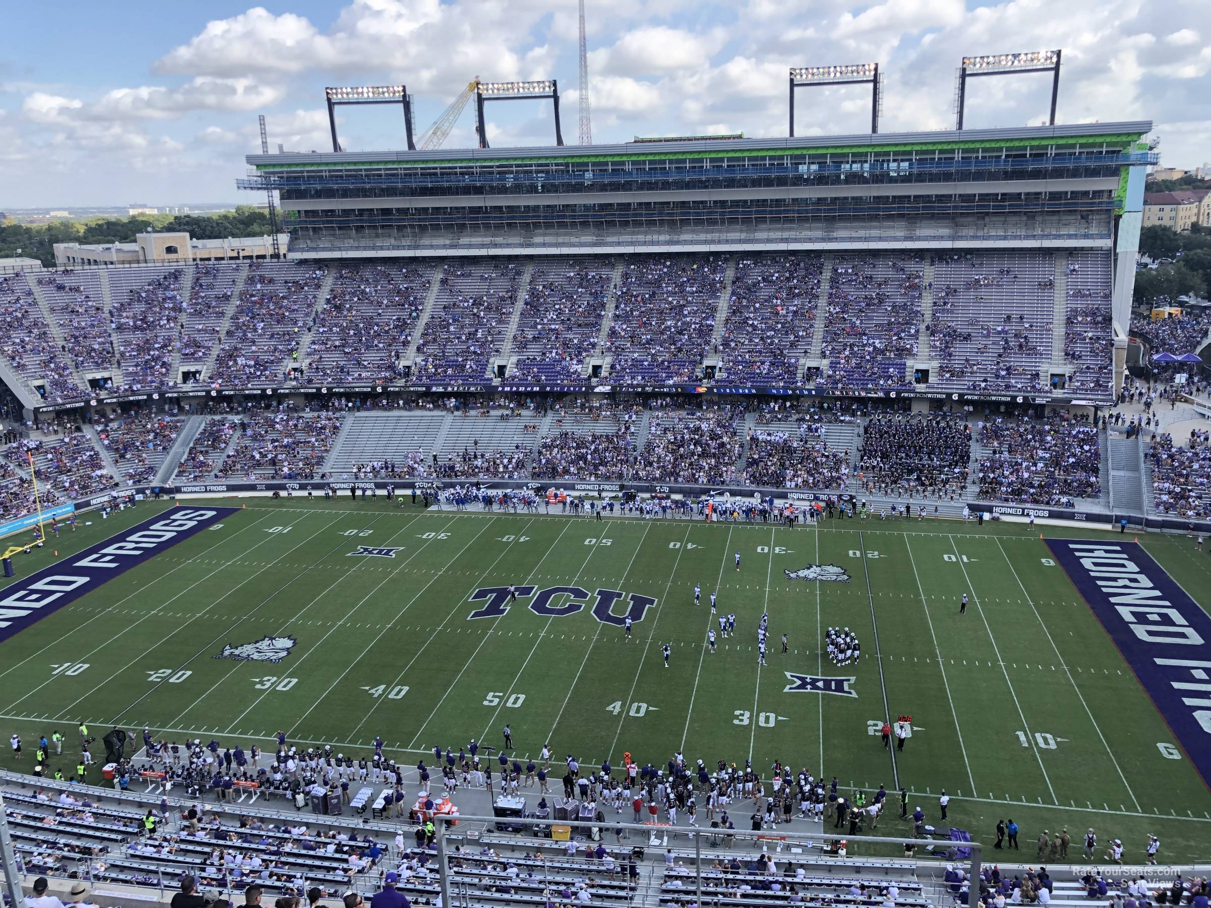 section 404, row e seat view  - amon carter stadium