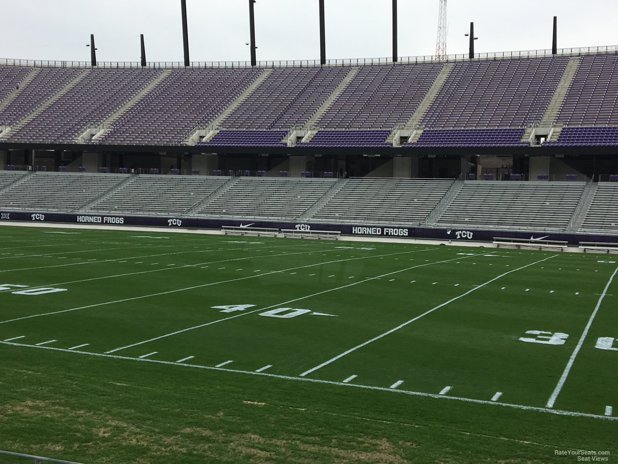 section 103, row e seat view  - amon g. carter stadium