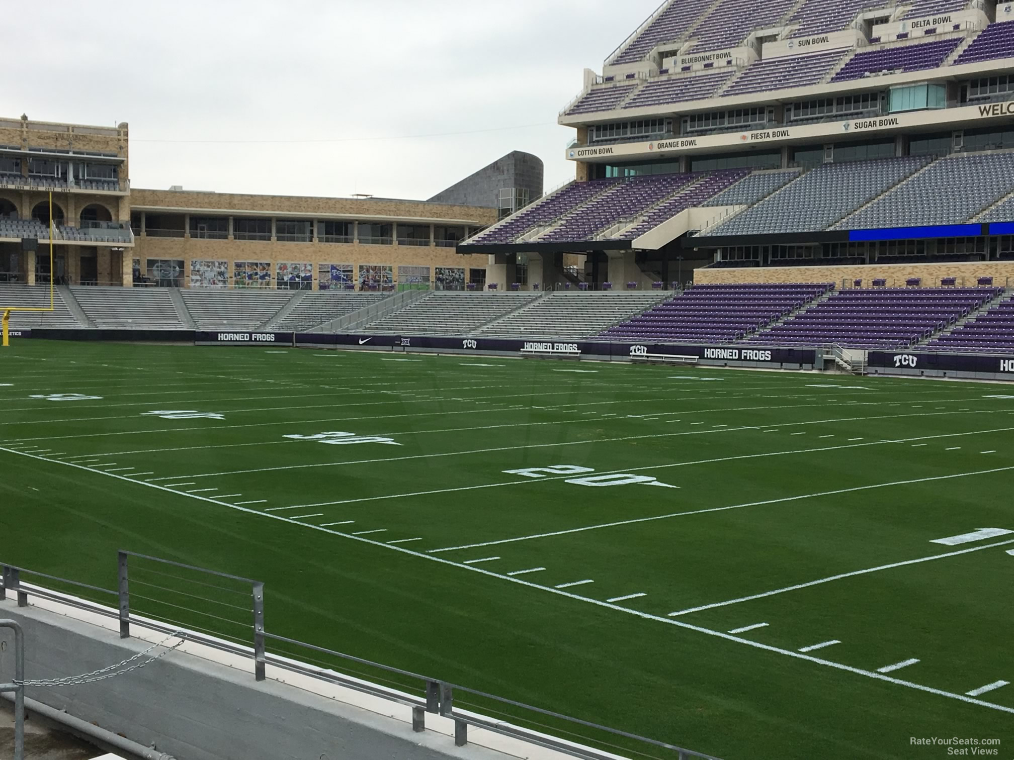 section 121, row e seat view  - amon g. carter stadium