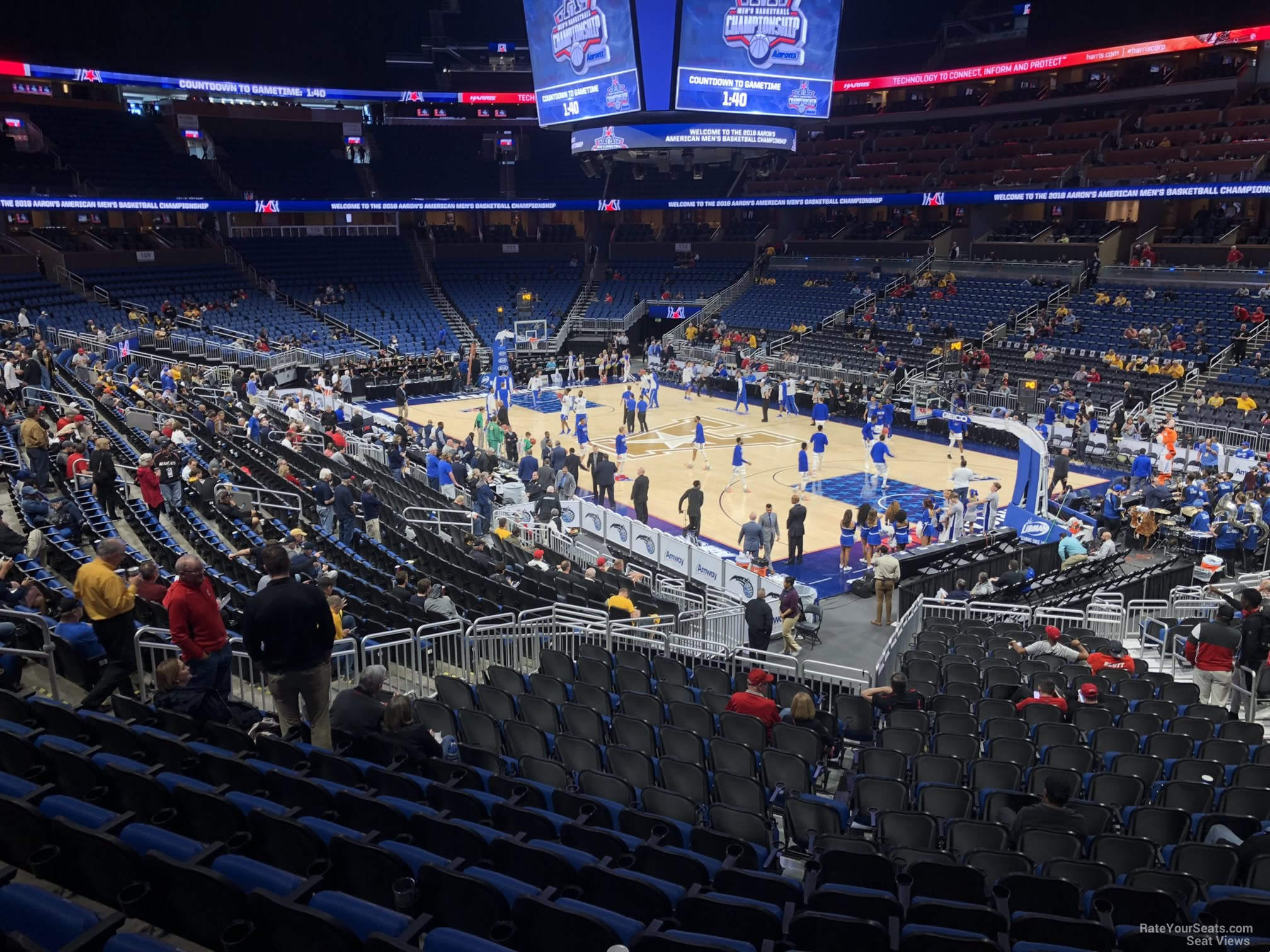 section 103, row 23 seat view  for basketball - kia center