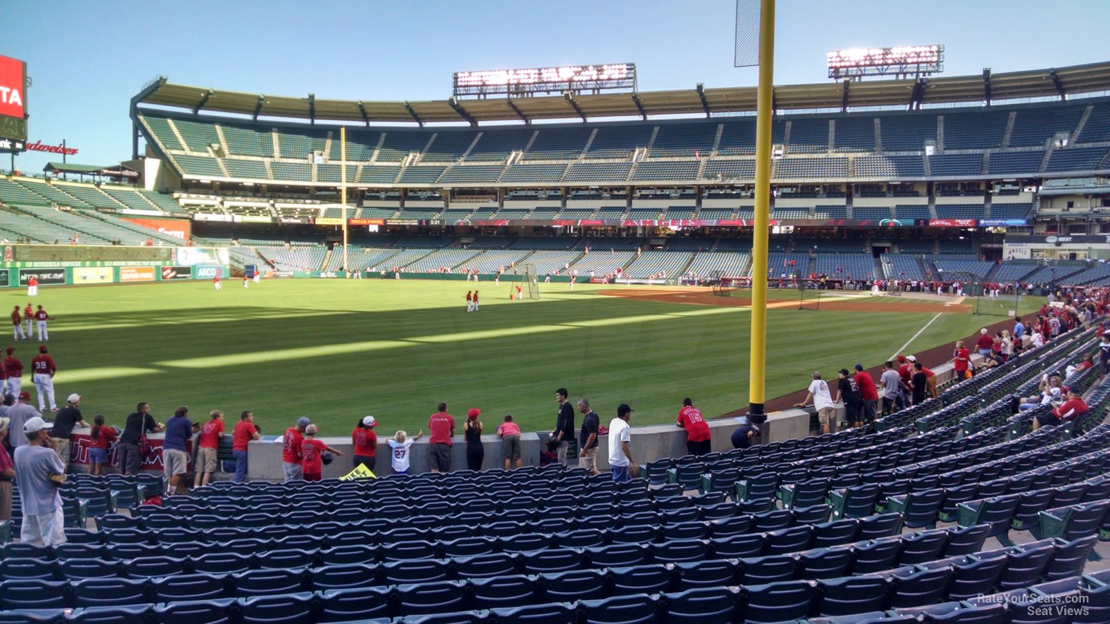 section 102, row s seat view  - angel stadium