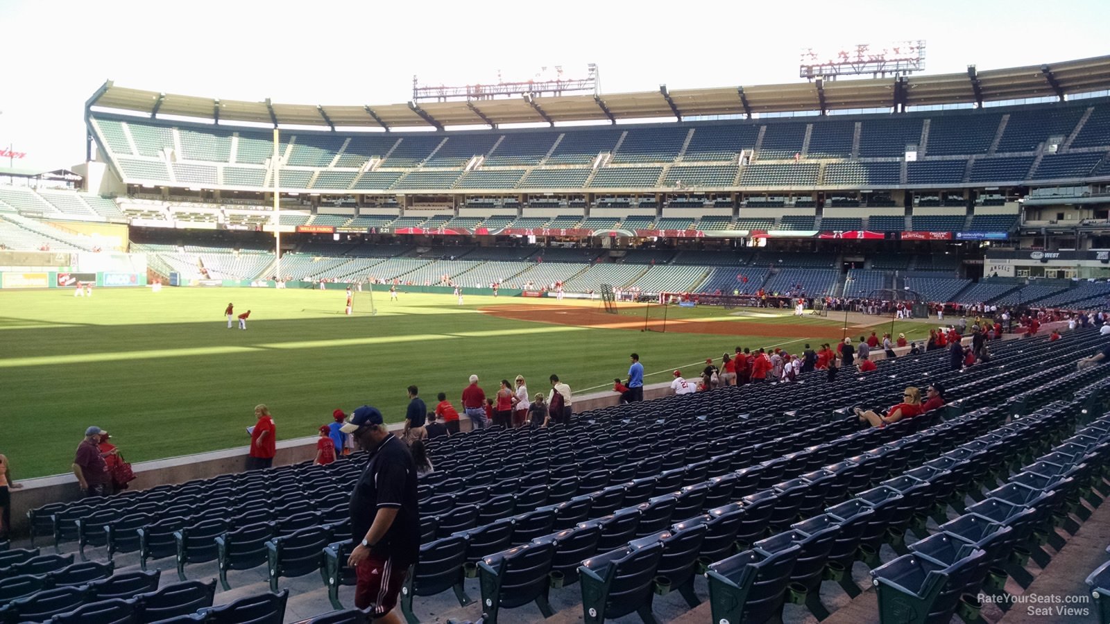 section 104, row s seat view  - angel stadium
