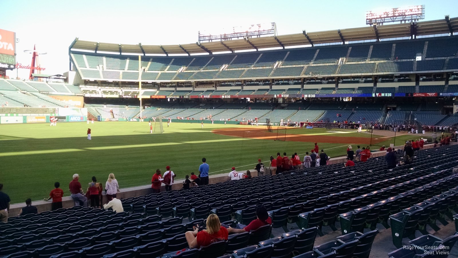 section 105, row s seat view  - angel stadium