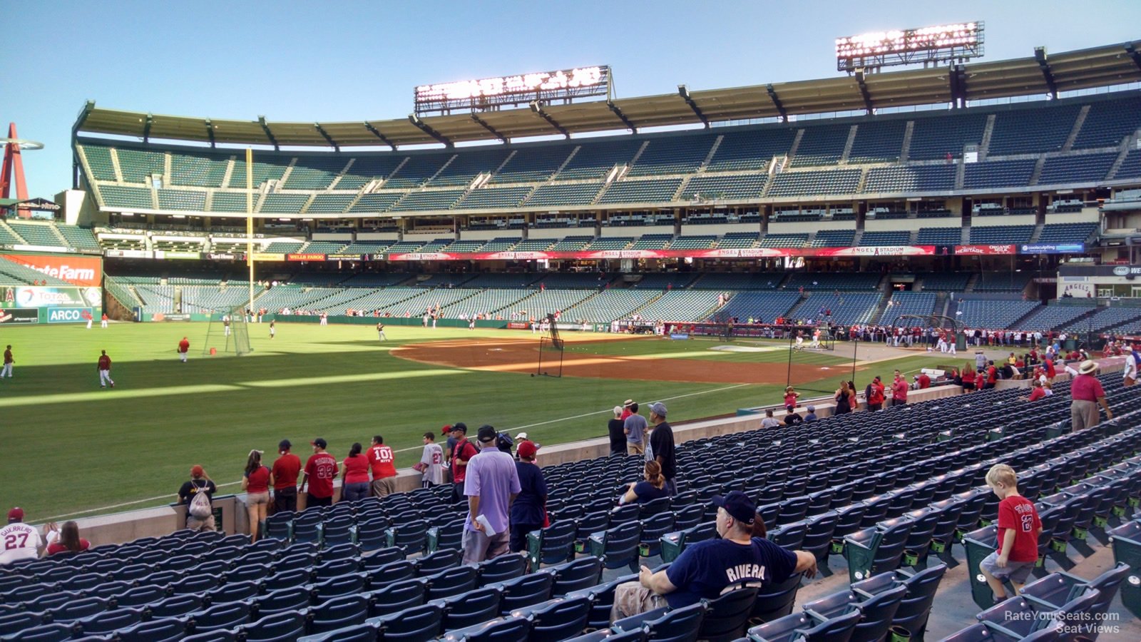 section 106, row s seat view  - angel stadium