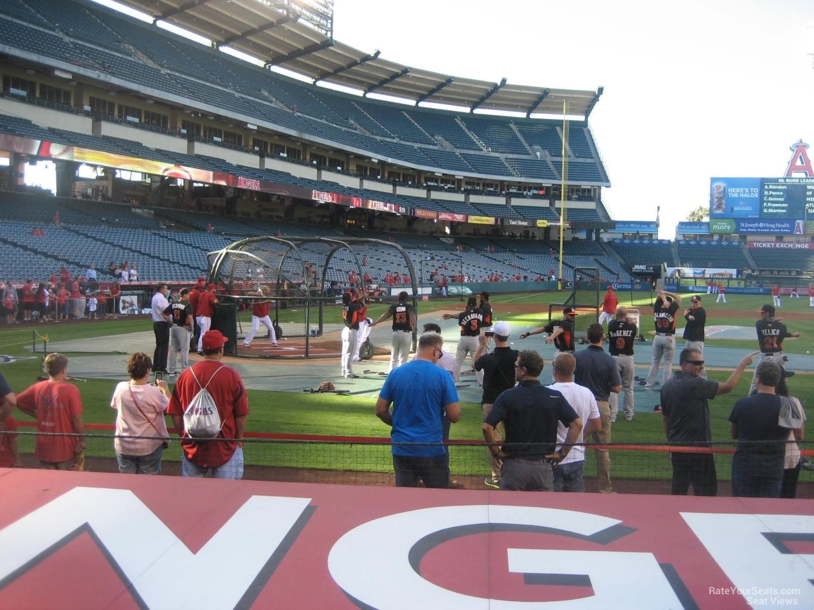 section 123, row e seat view  for baseball - angel stadium
