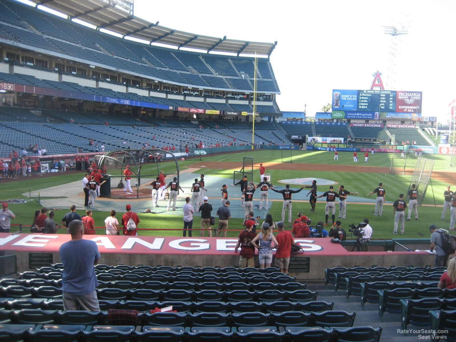 section 123, row s seat view  for baseball - angel stadium