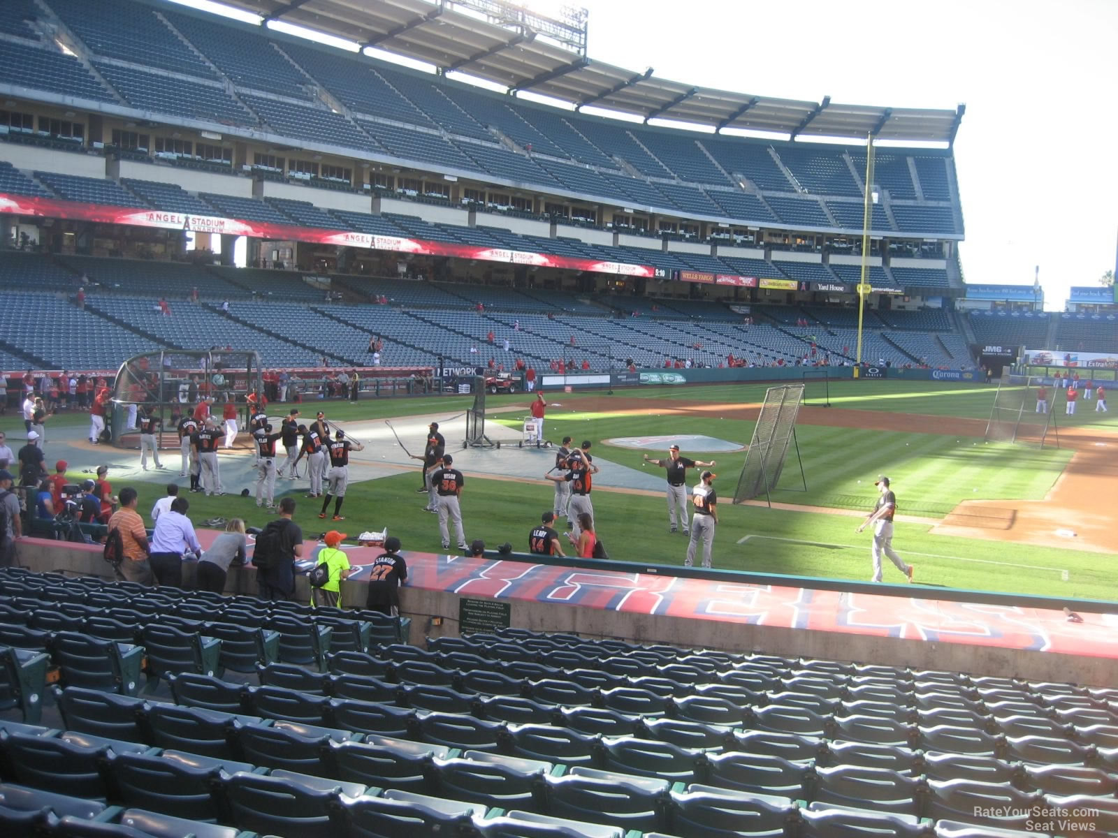 section 125, row s seat view  for baseball - angel stadium