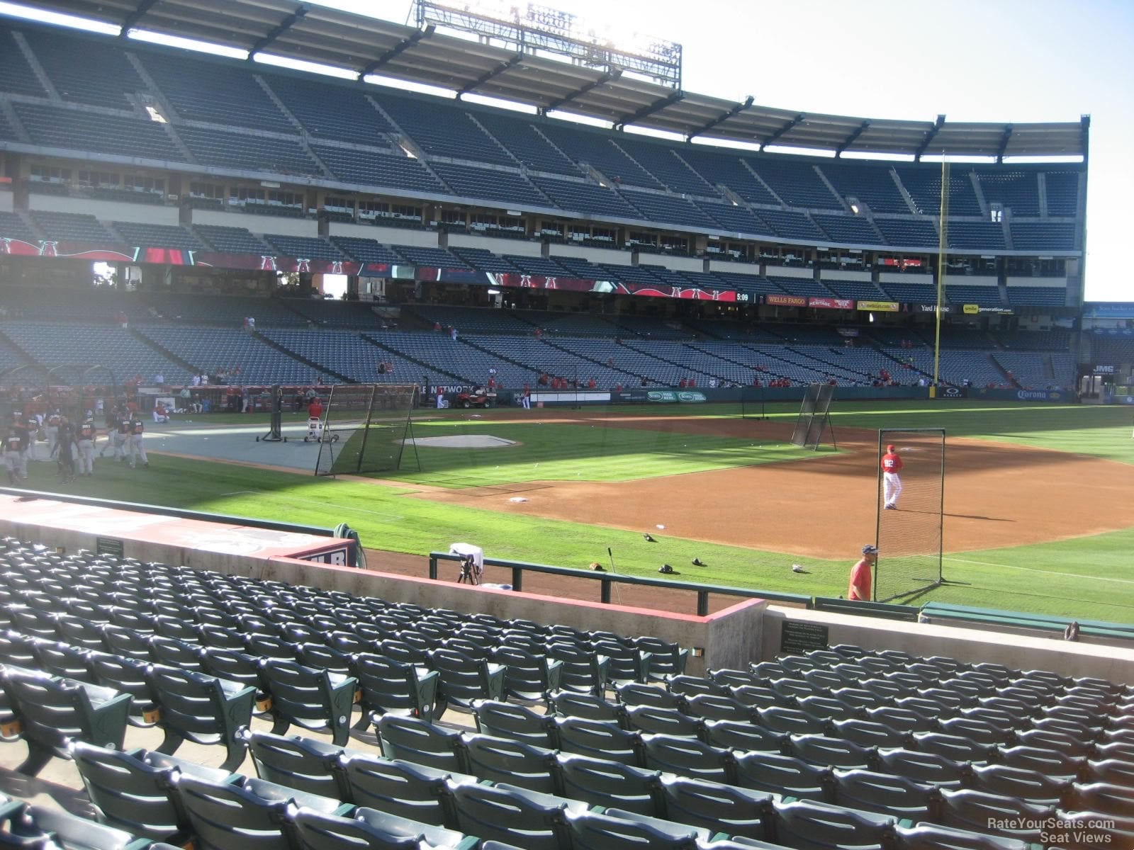 section 127, row s seat view  for baseball - angel stadium