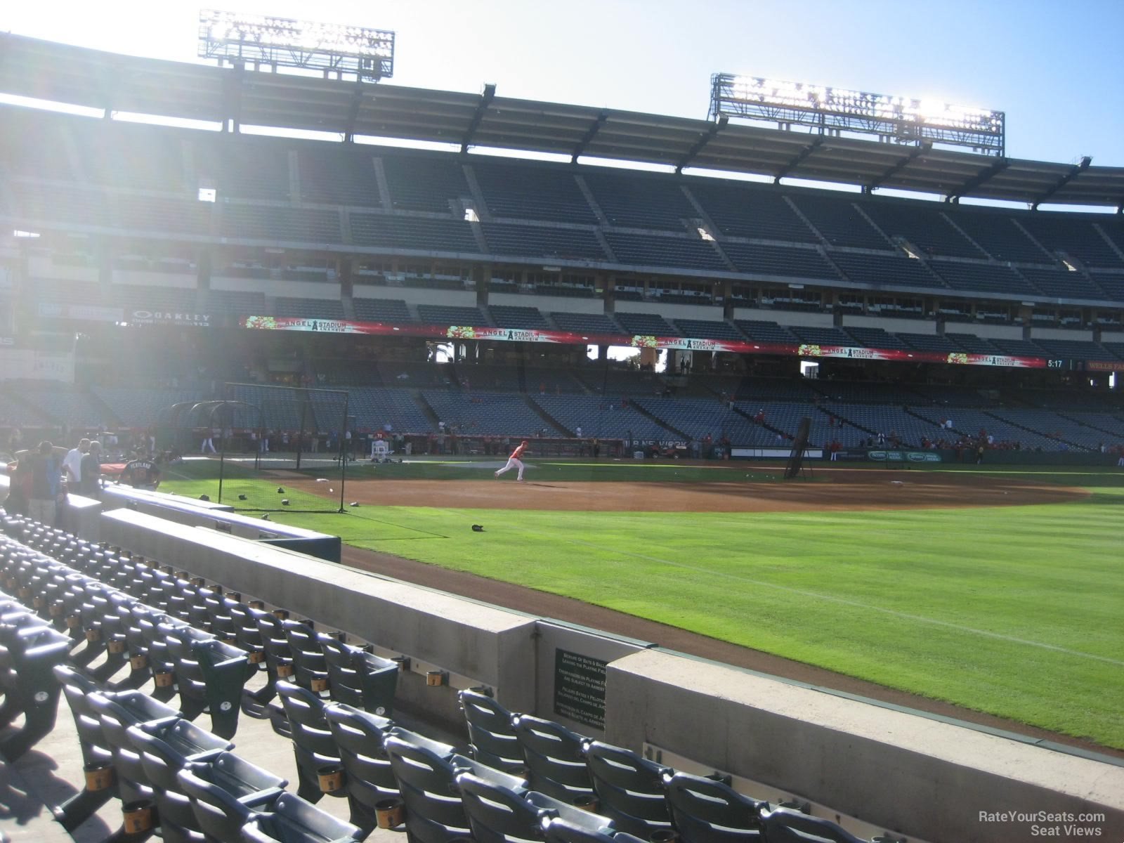 section 129, row e seat view  - angel stadium