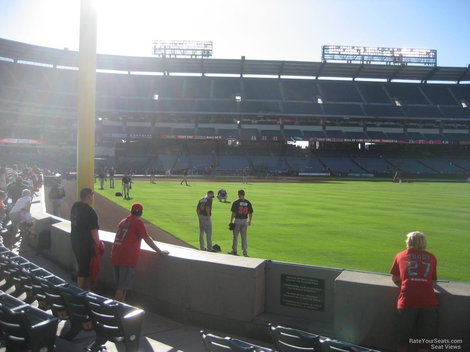 section 134, row e seat view  - angel stadium