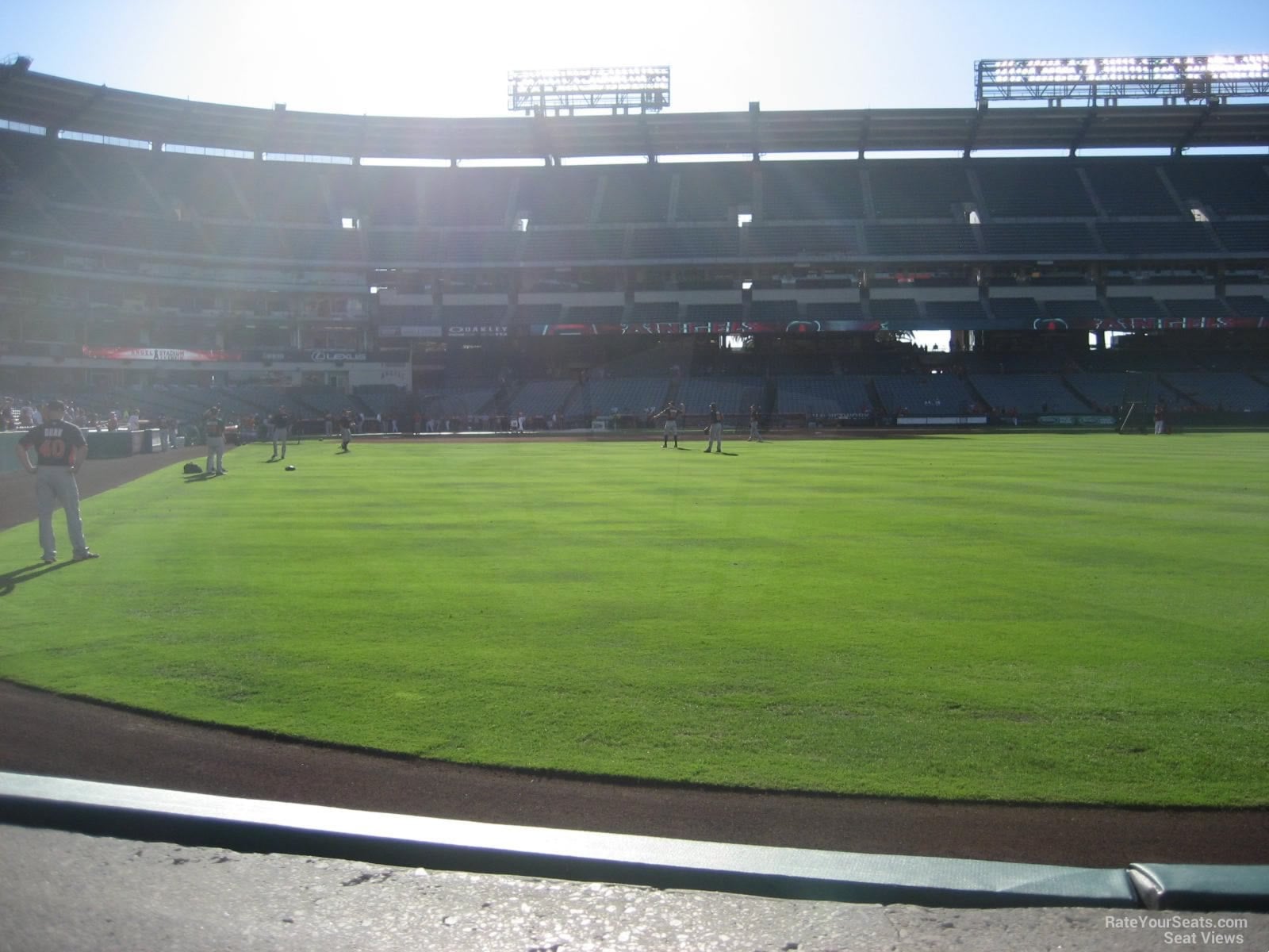 section 135, row a seat view for baseball - angel stadium
