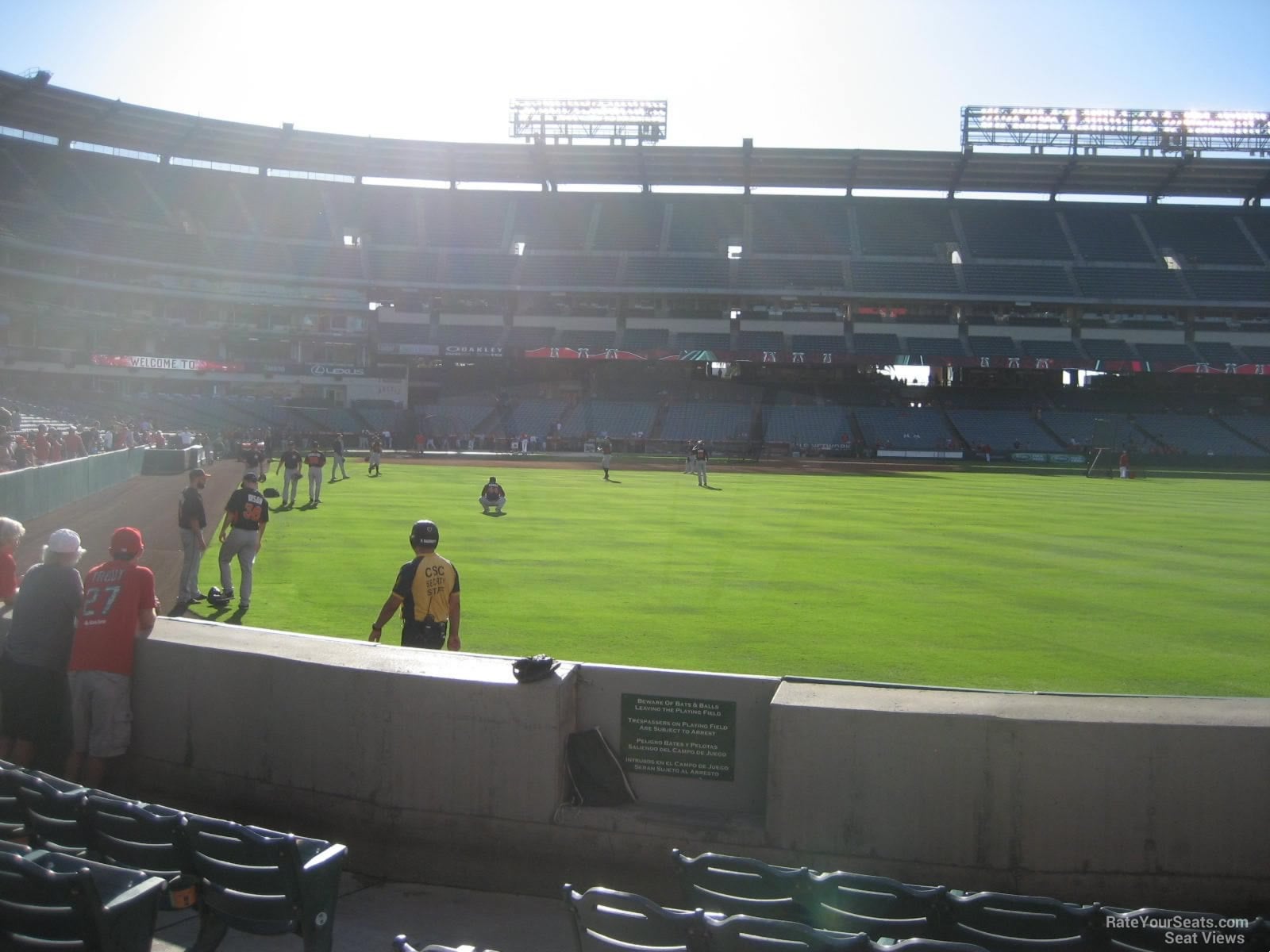 section 135, row e seat view for baseball - angel stadium
