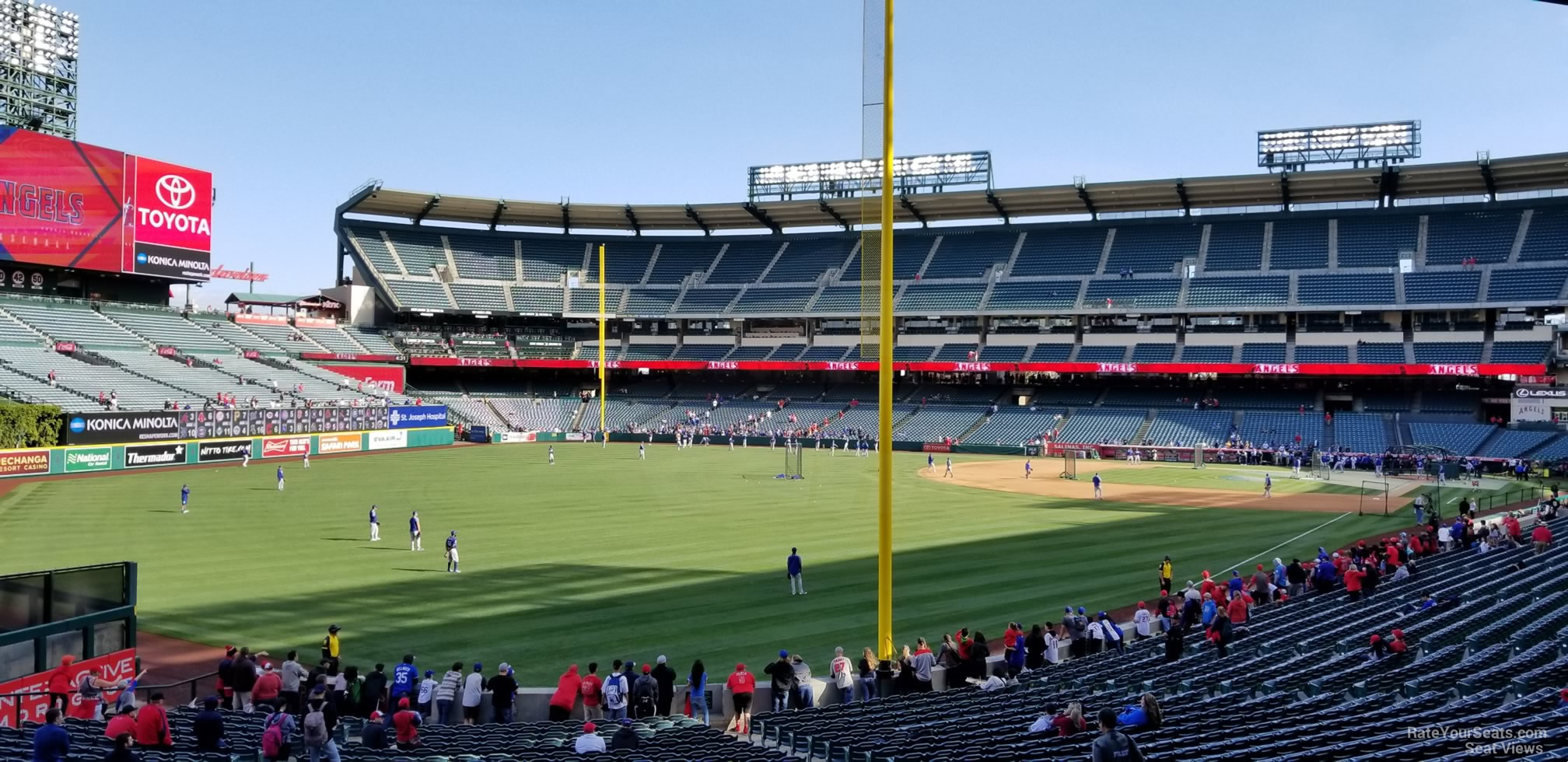 section 203, row f seat view  - angel stadium