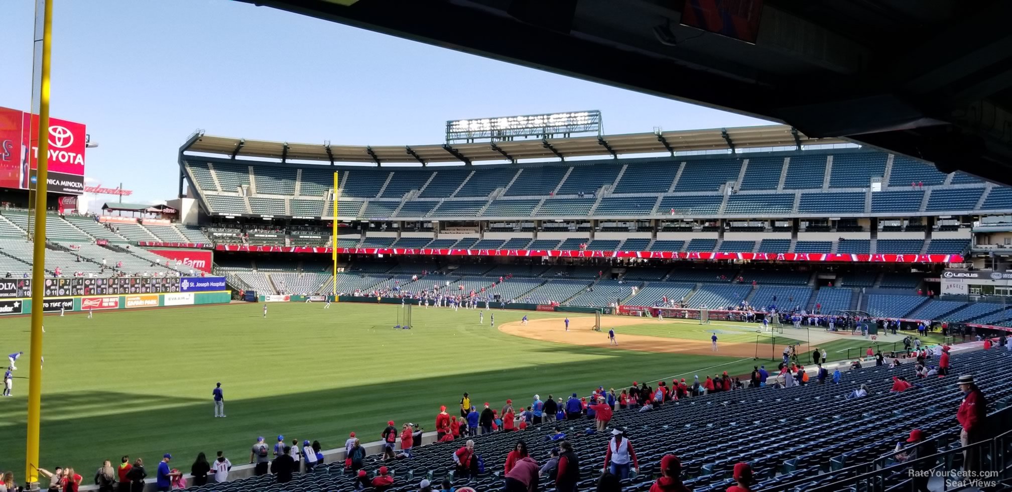 section 204, row f seat view  - angel stadium