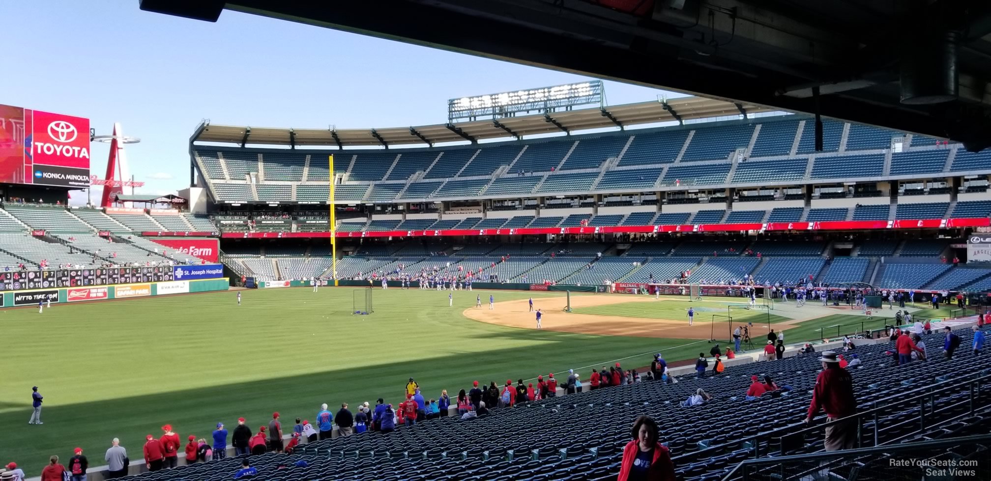 section 205, row f seat view  - angel stadium