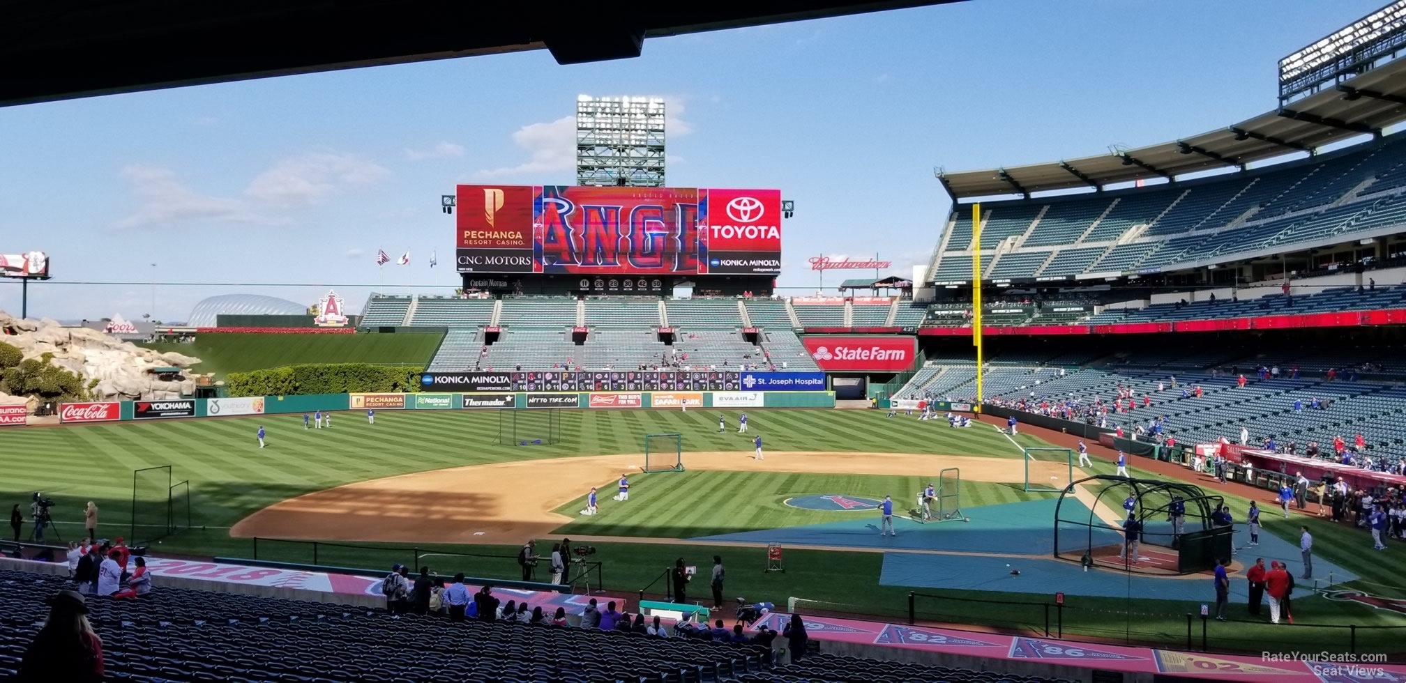 section 212, row f seat view  - angel stadium