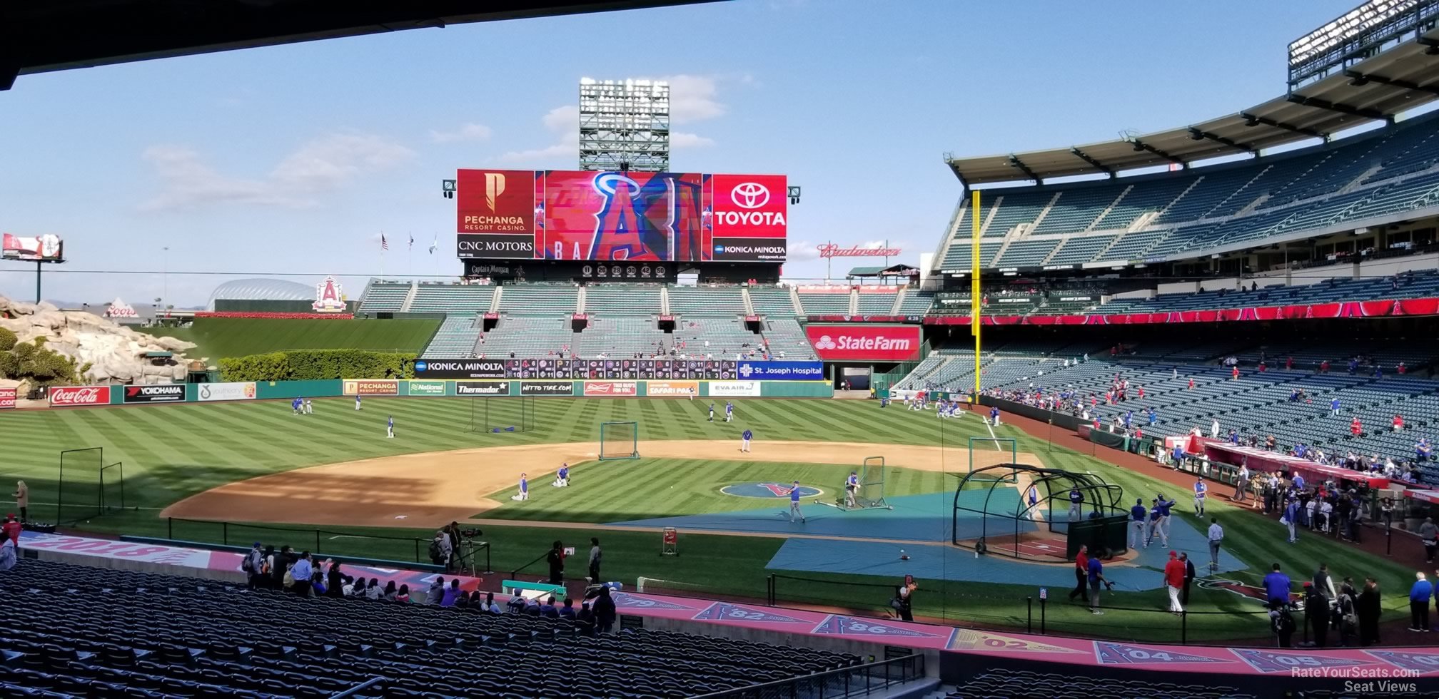 section 213, row f seat view  - angel stadium