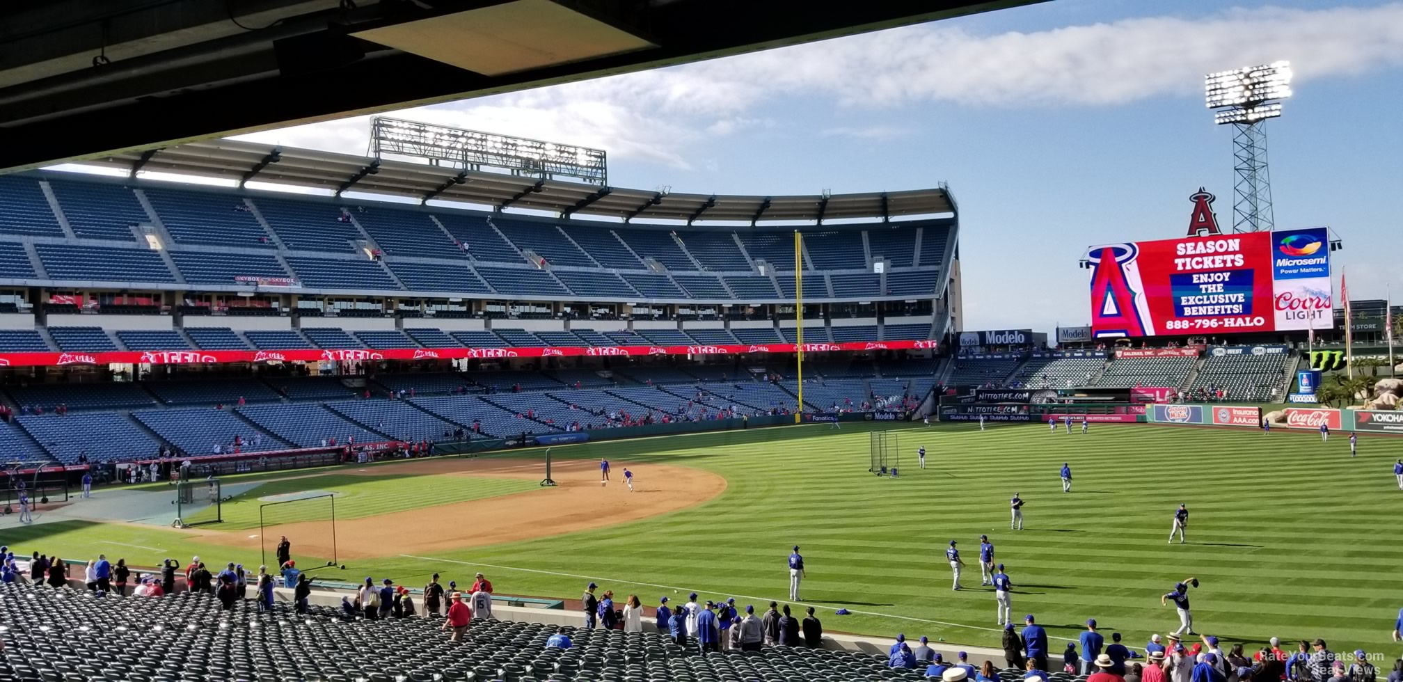 section 227, row f seat view  for baseball - angel stadium