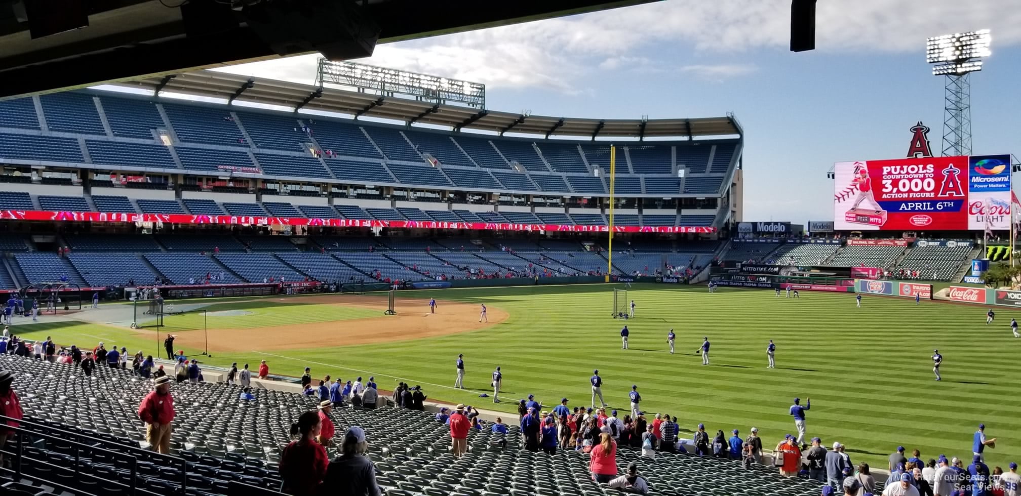 section 228, row f seat view  for baseball - angel stadium