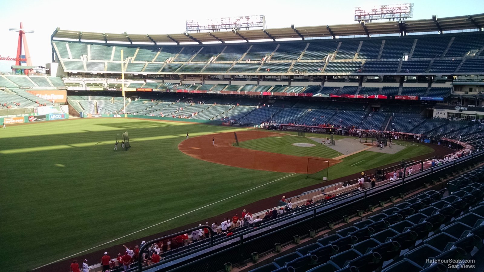 section 308, row f seat view  - angel stadium