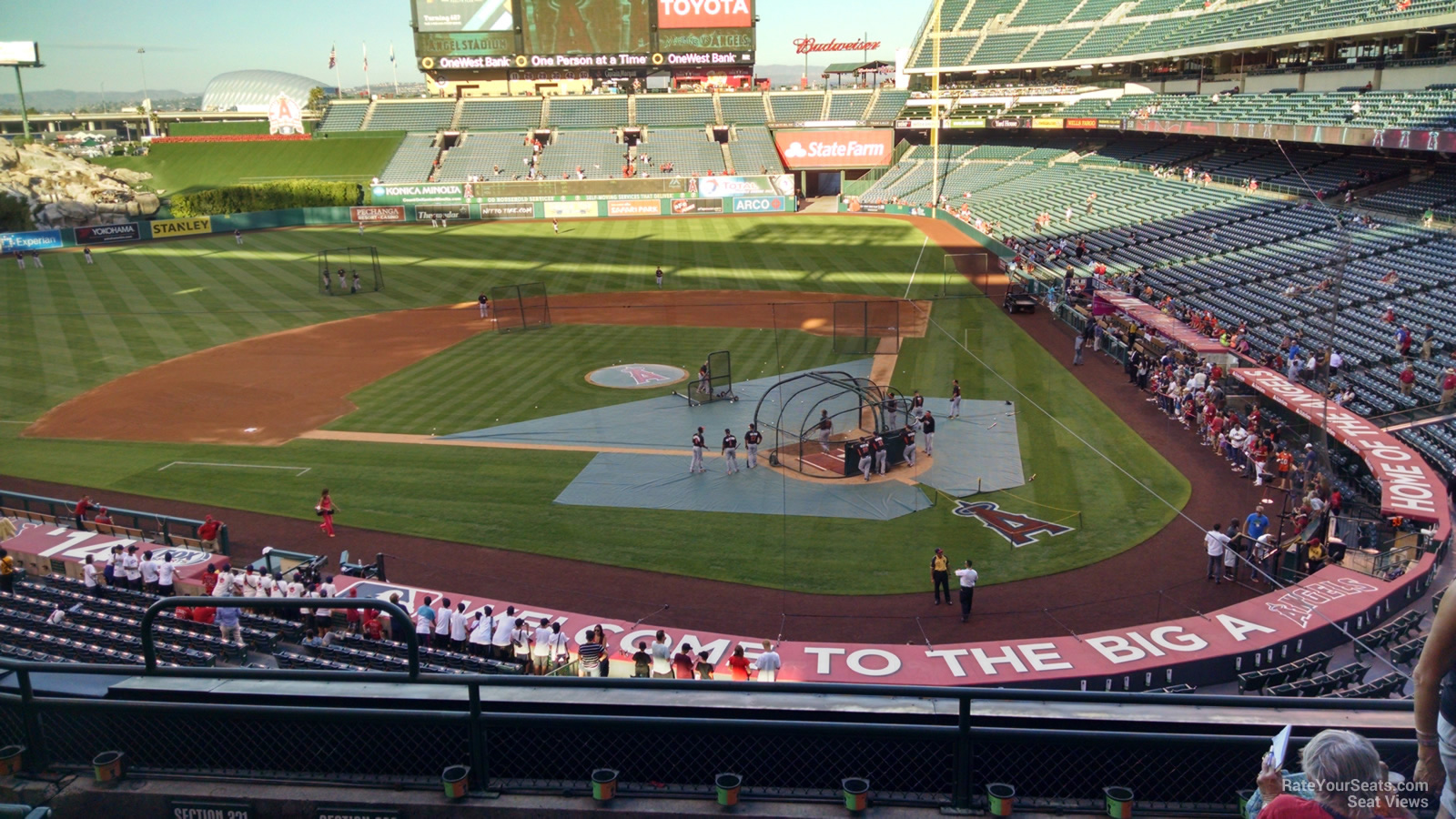 section 322, row f seat view  - angel stadium