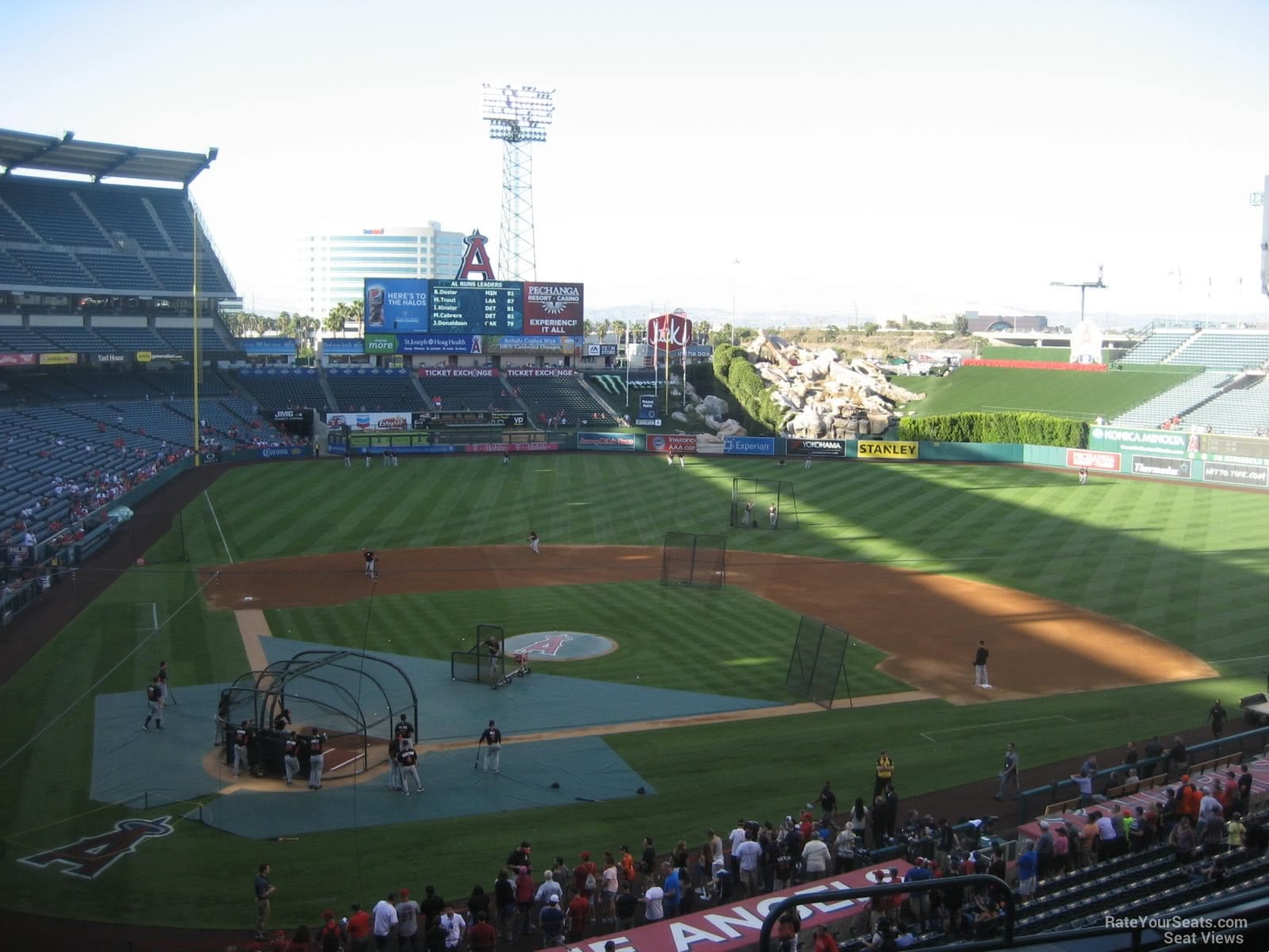 section 330, row f seat view  for baseball - angel stadium