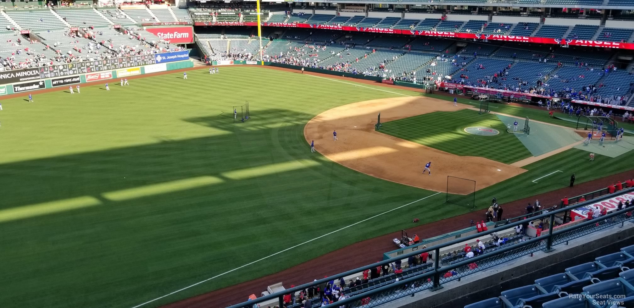 section 408, row e seat view  - angel stadium
