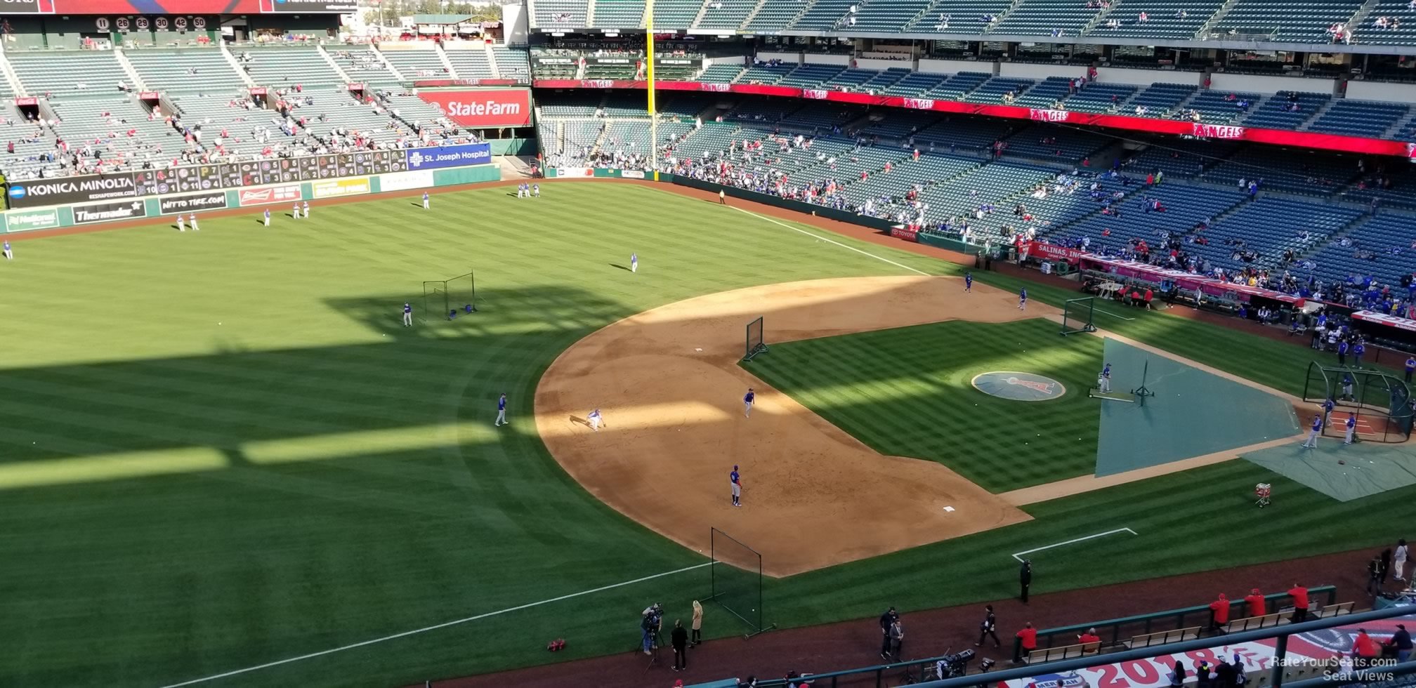 section 410, row e seat view  - angel stadium