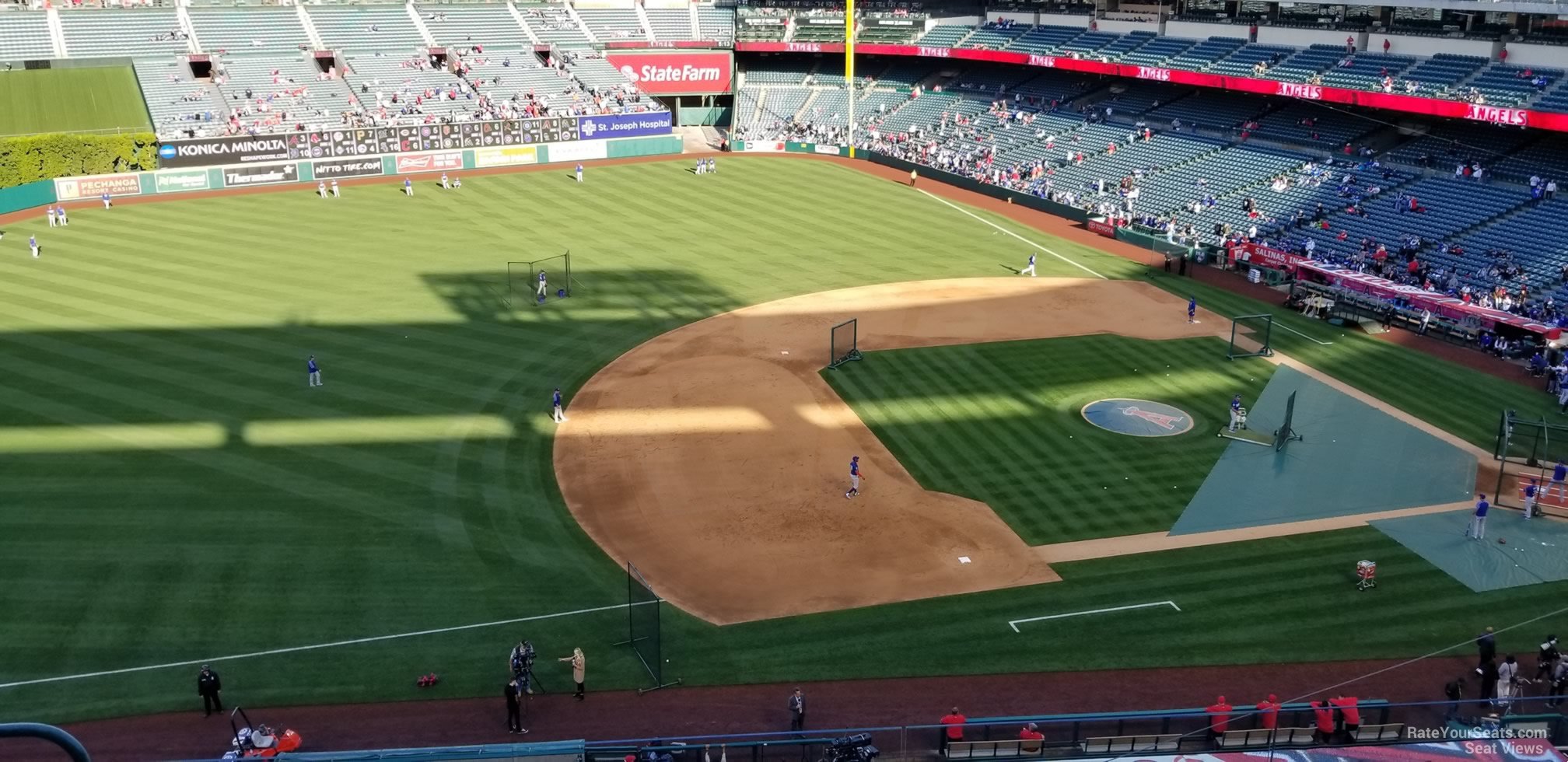 section 411, row e seat view  - angel stadium