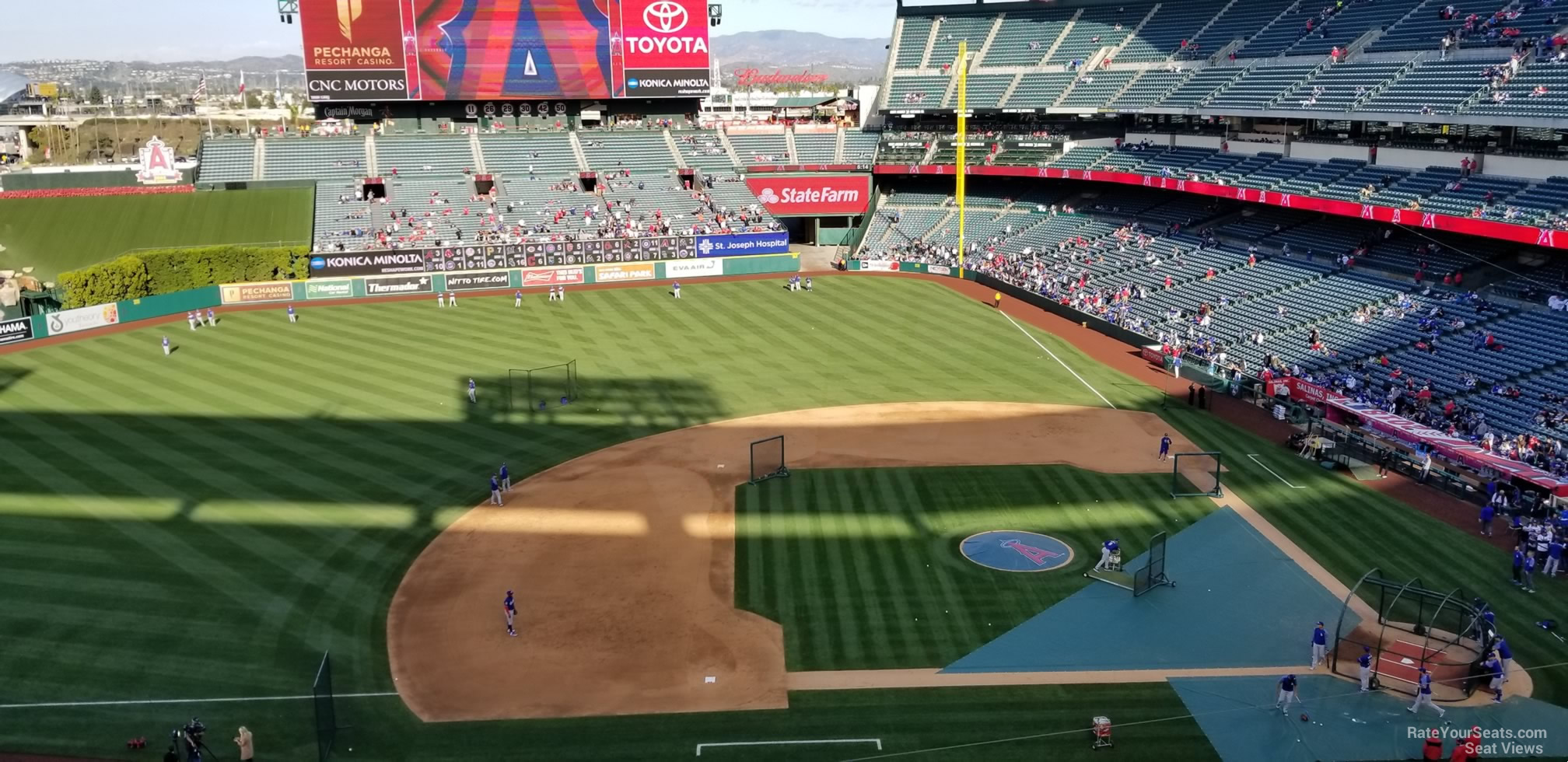 section 412, row e seat view  - angel stadium