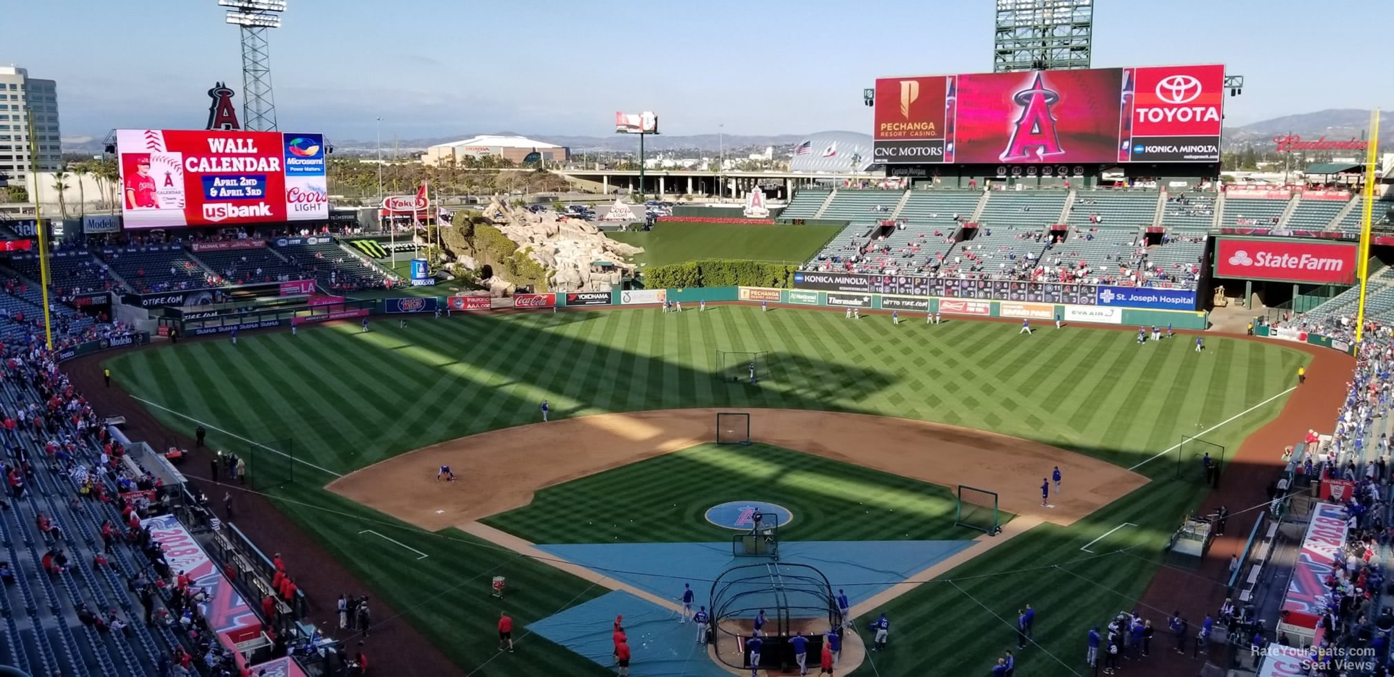 section 418, row e seat view  for baseball - angel stadium