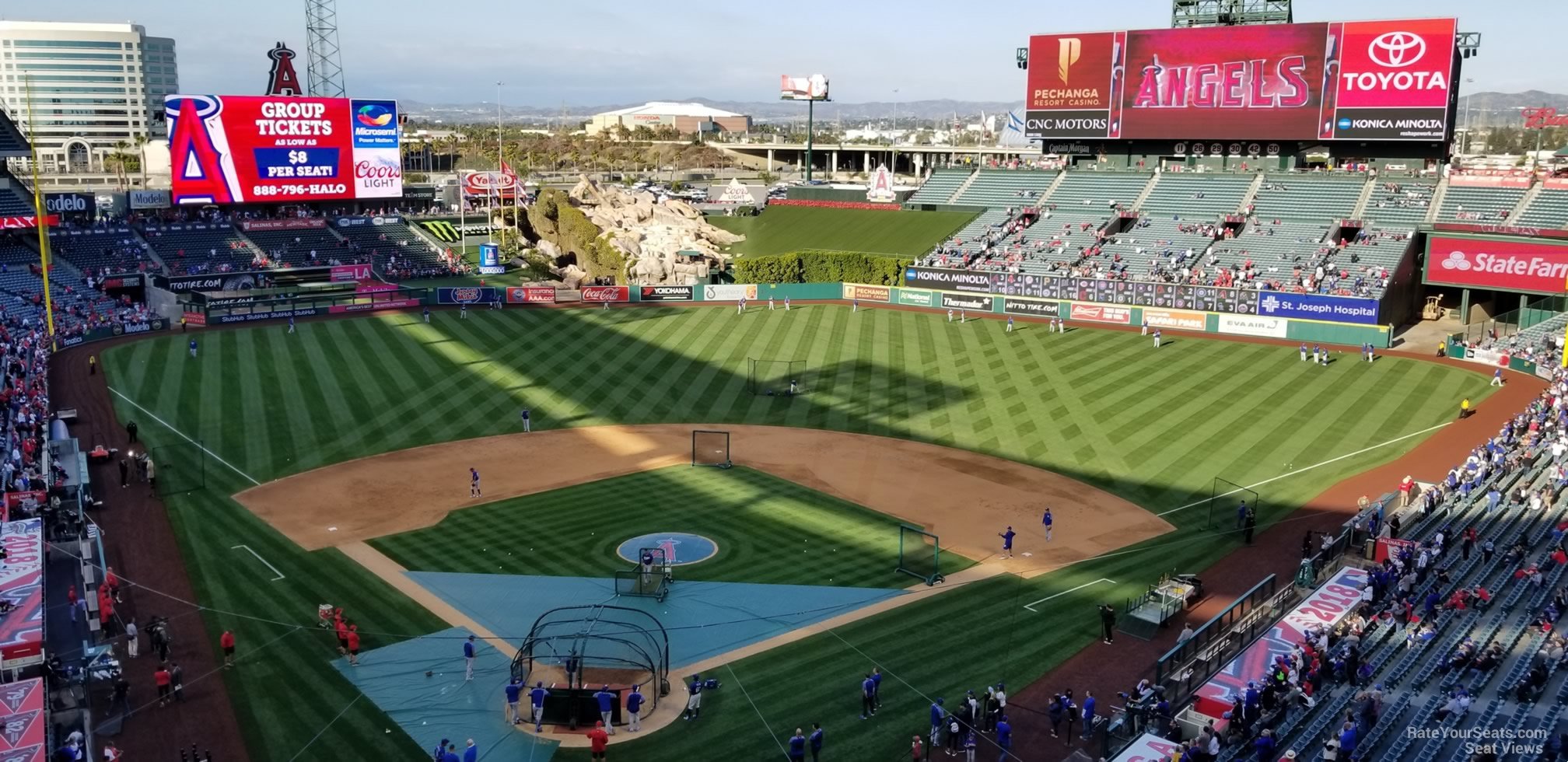 section 420, row e seat view  - angel stadium